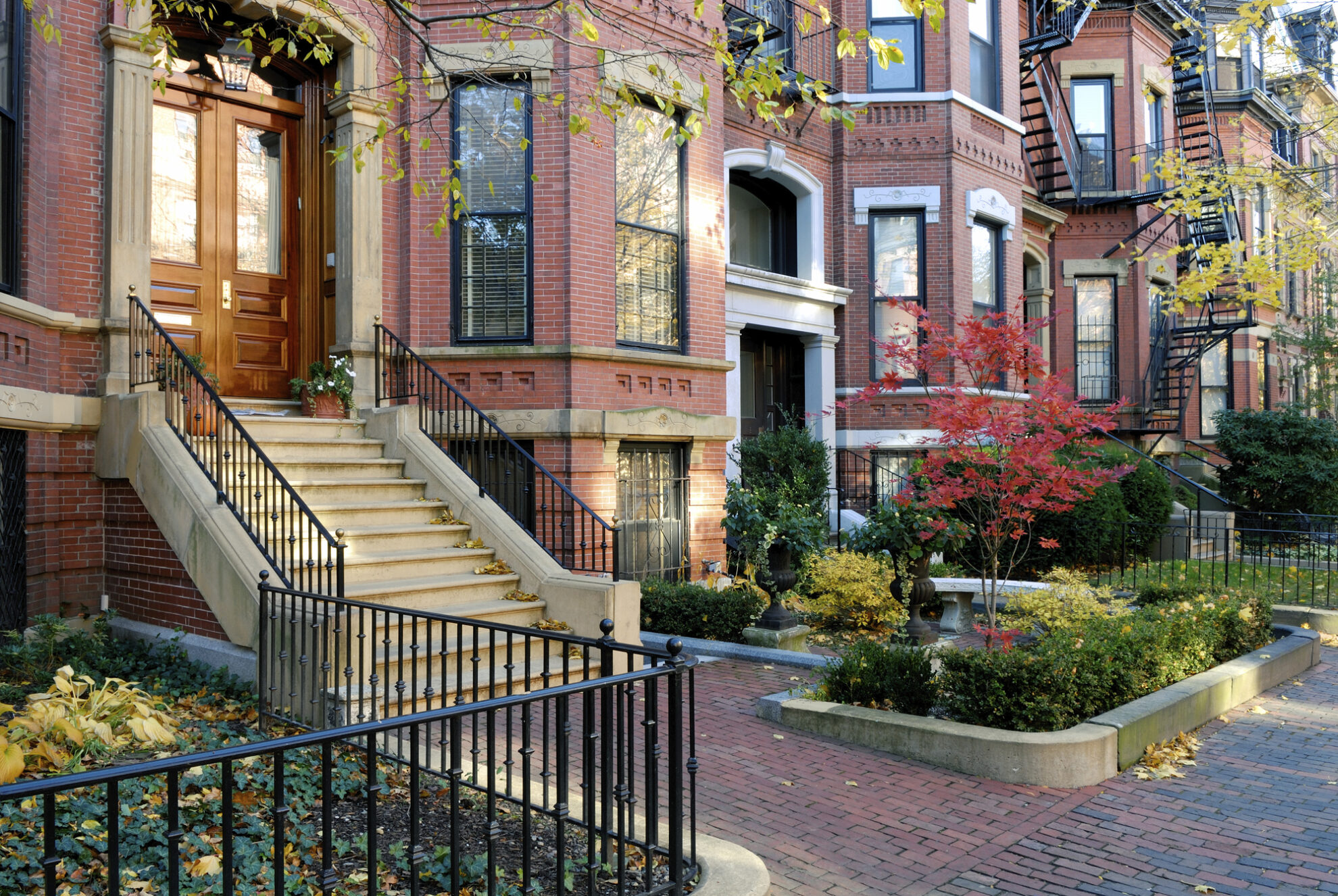 Typischer Hauseingang in Boston, USA