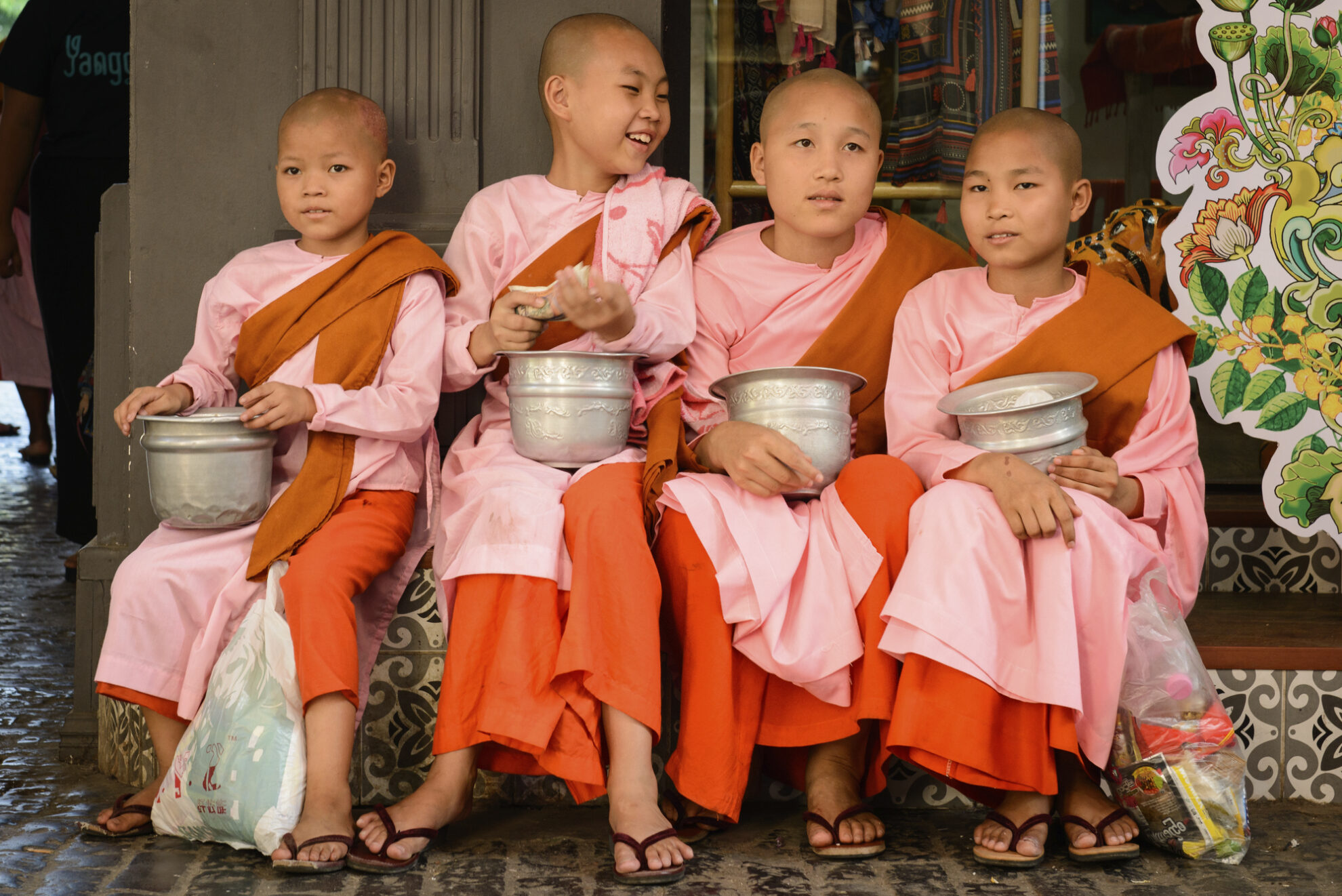 Buddhistische Kinder in Rangun