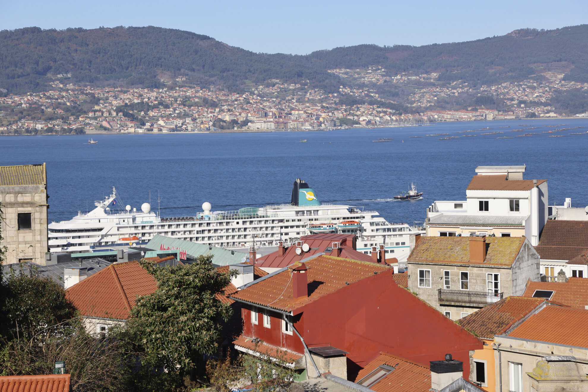Aussicht vom Castelo do Castro, Vigo, Spanien