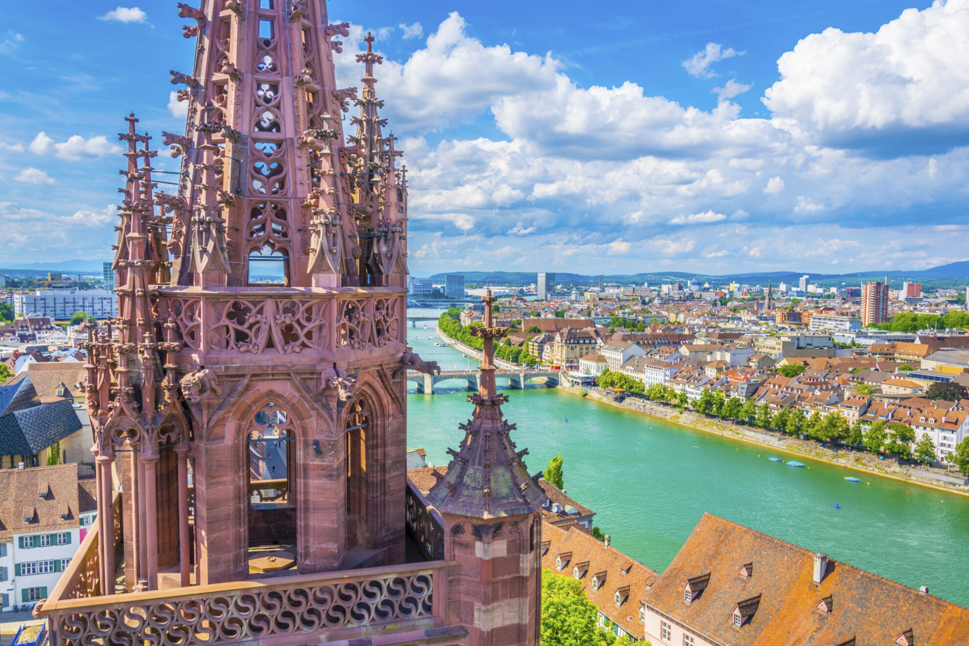 Der Rhein bei Basel, Schweiz