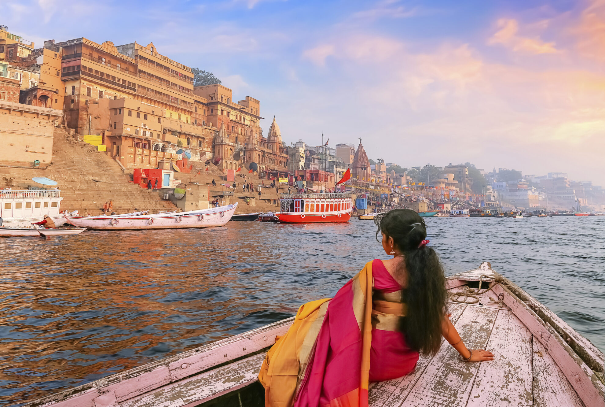 Fluss Ganges in Varanasi, Indien