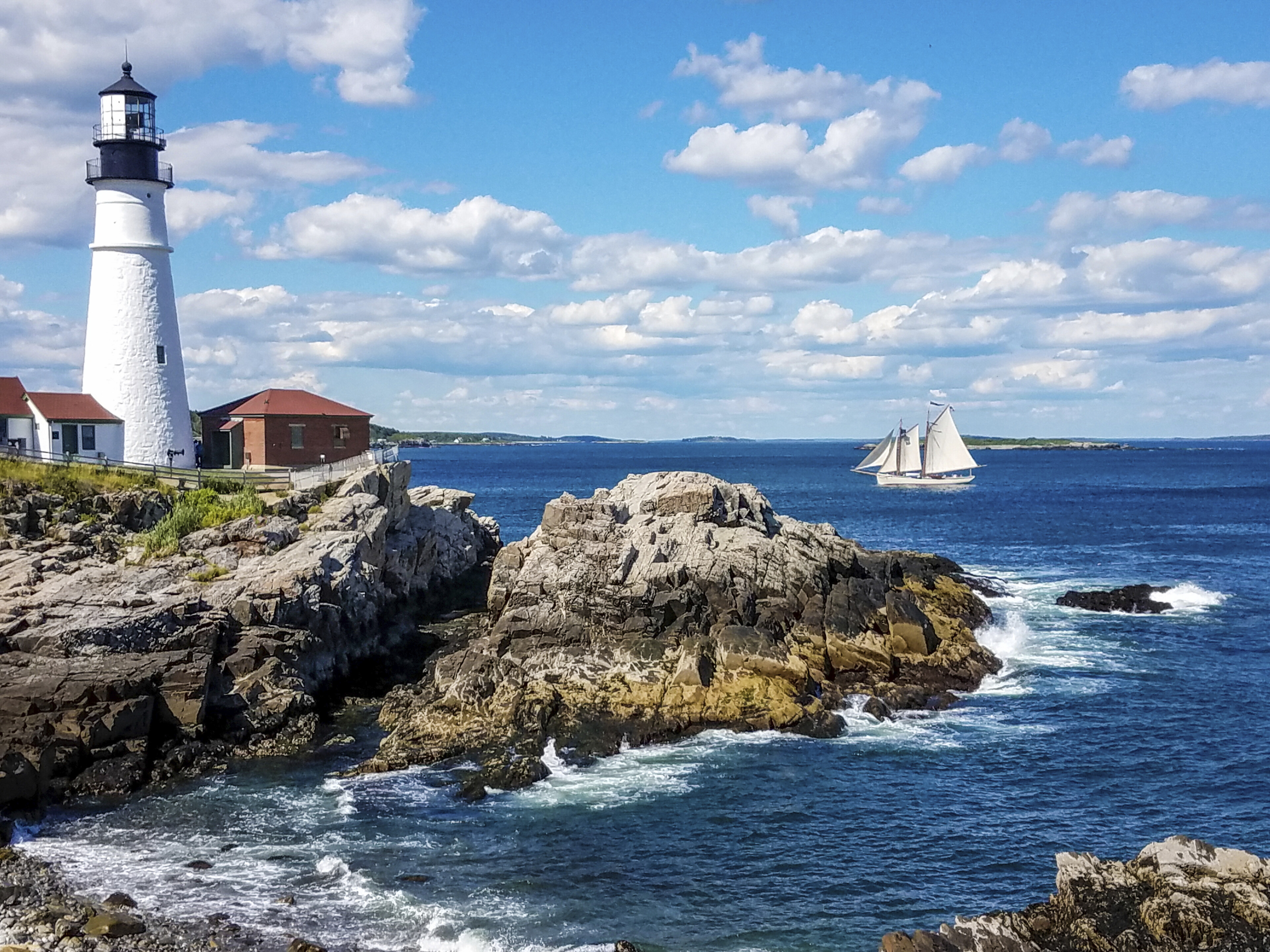 Leuchtturm an der Küste von Cape Elisabeth, USA