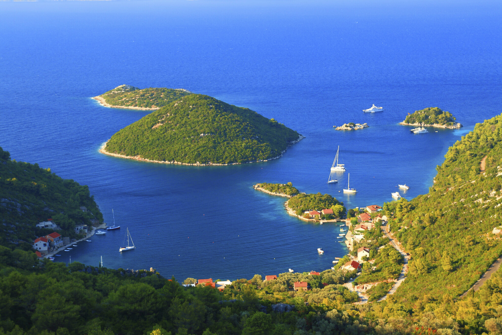 Luftansicht von Mijet, Kroatien