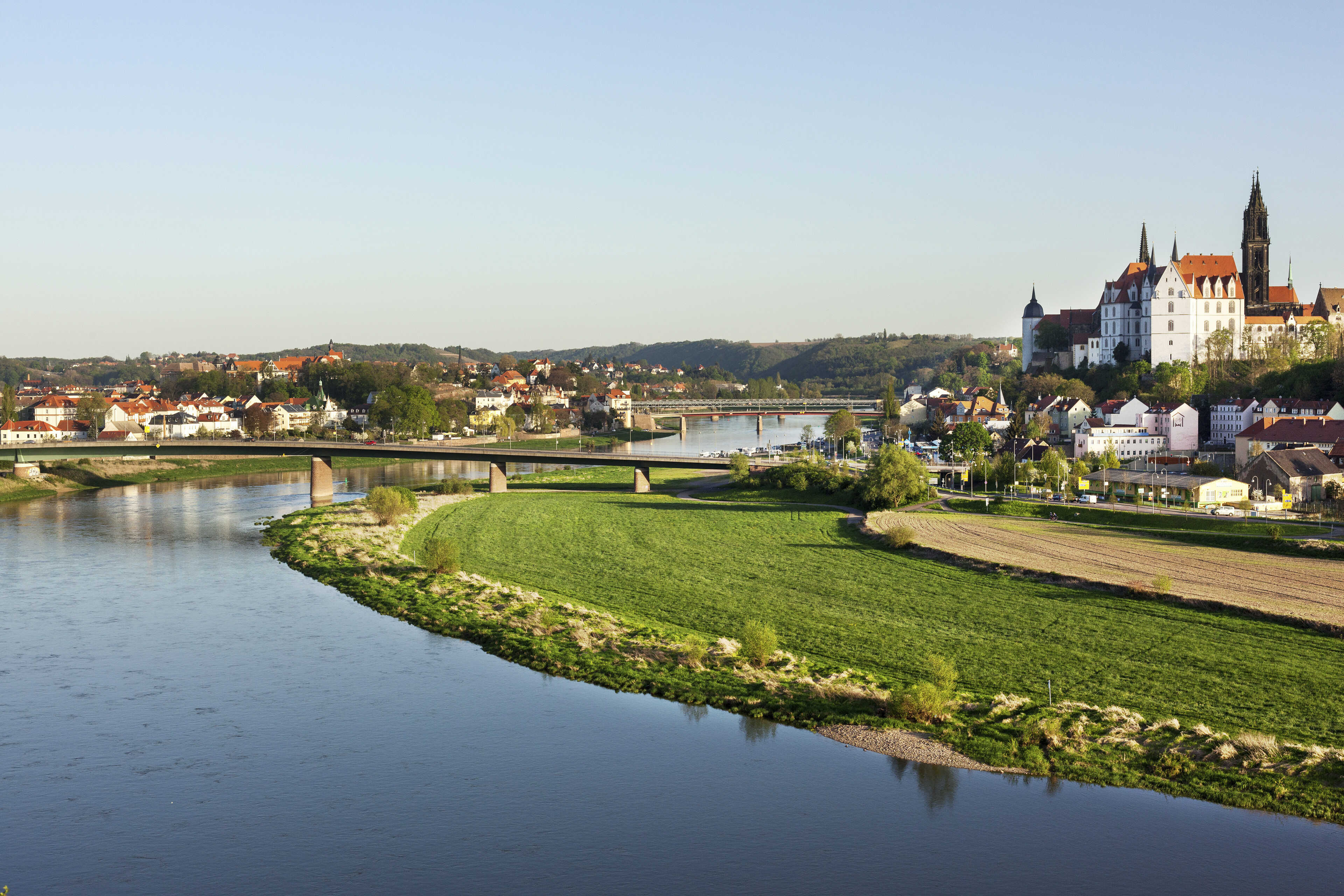 Blick auf Meißen an der Elbe, Deutschland