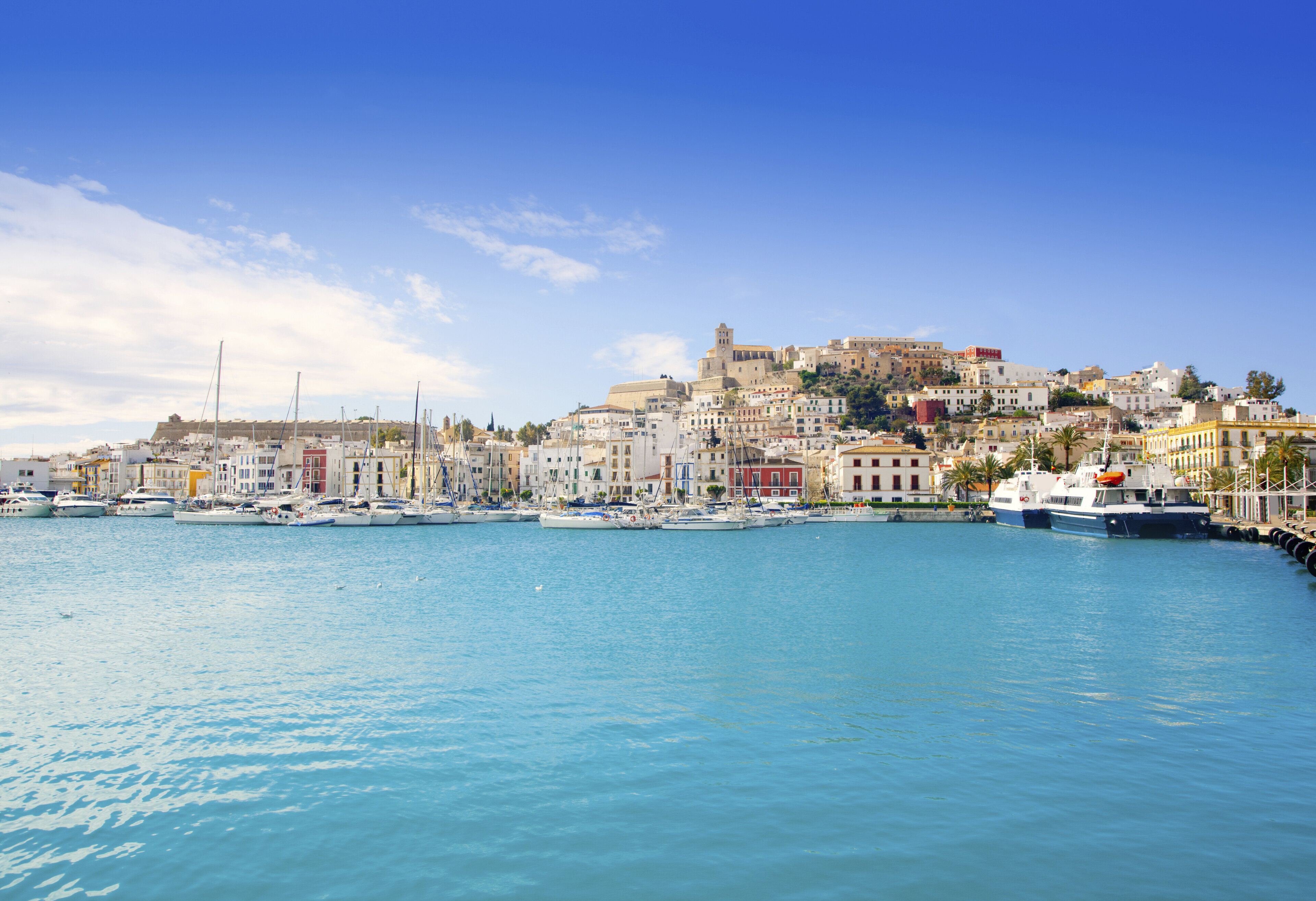 Panoramaaufnahme von Ibiza, Spanien