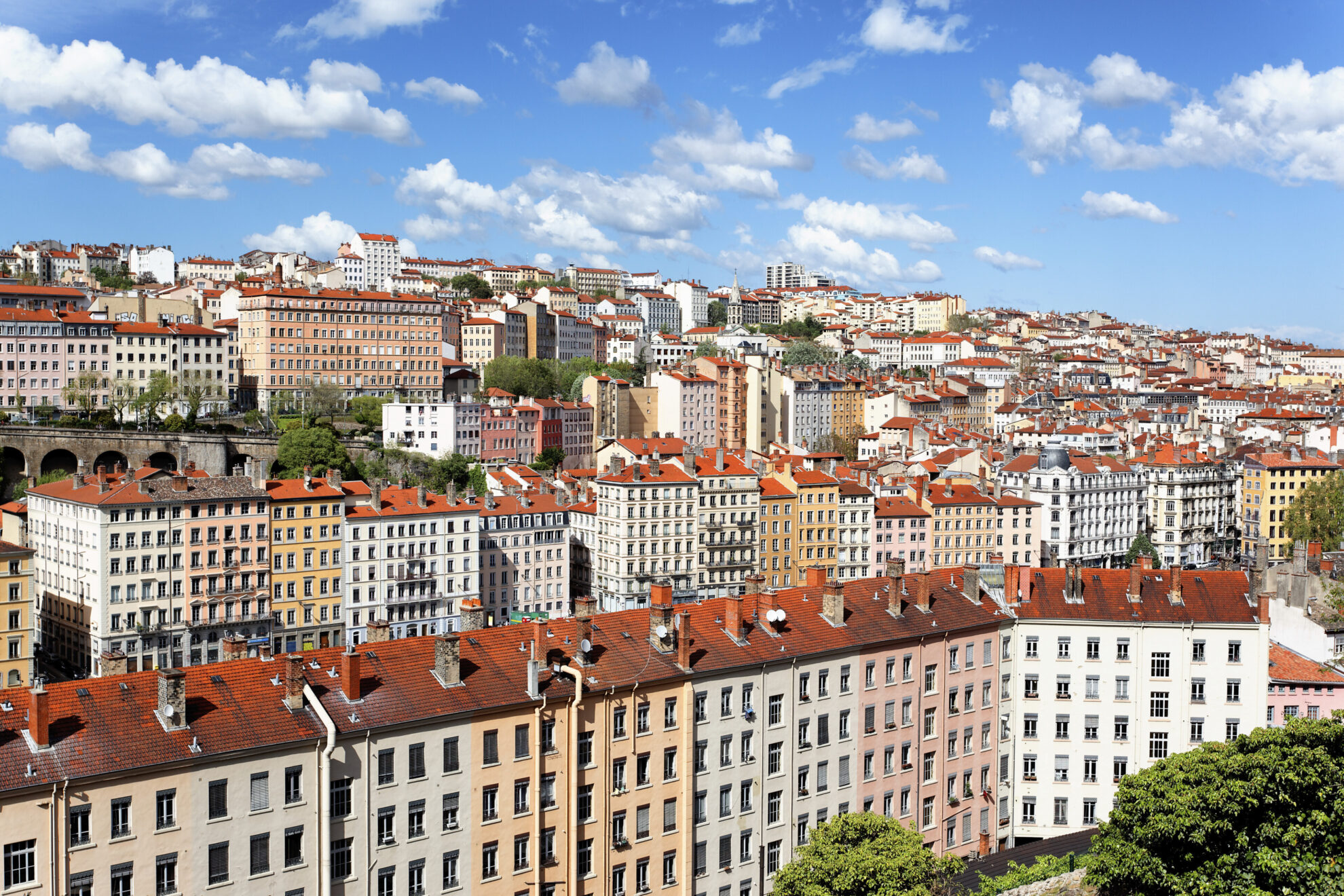 Blick über die Dächer von Lyon, Frankreich