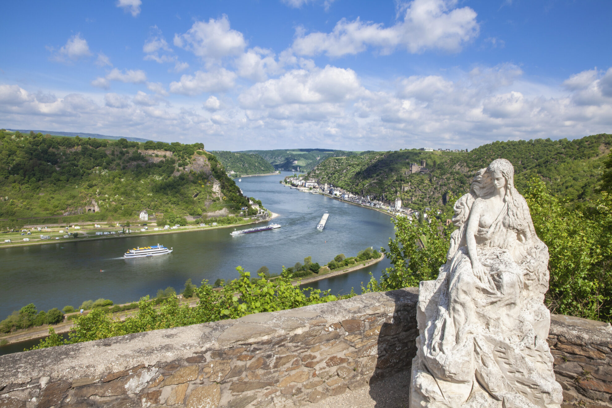 Loreley Statue in St. Goarshausen, Deutschland