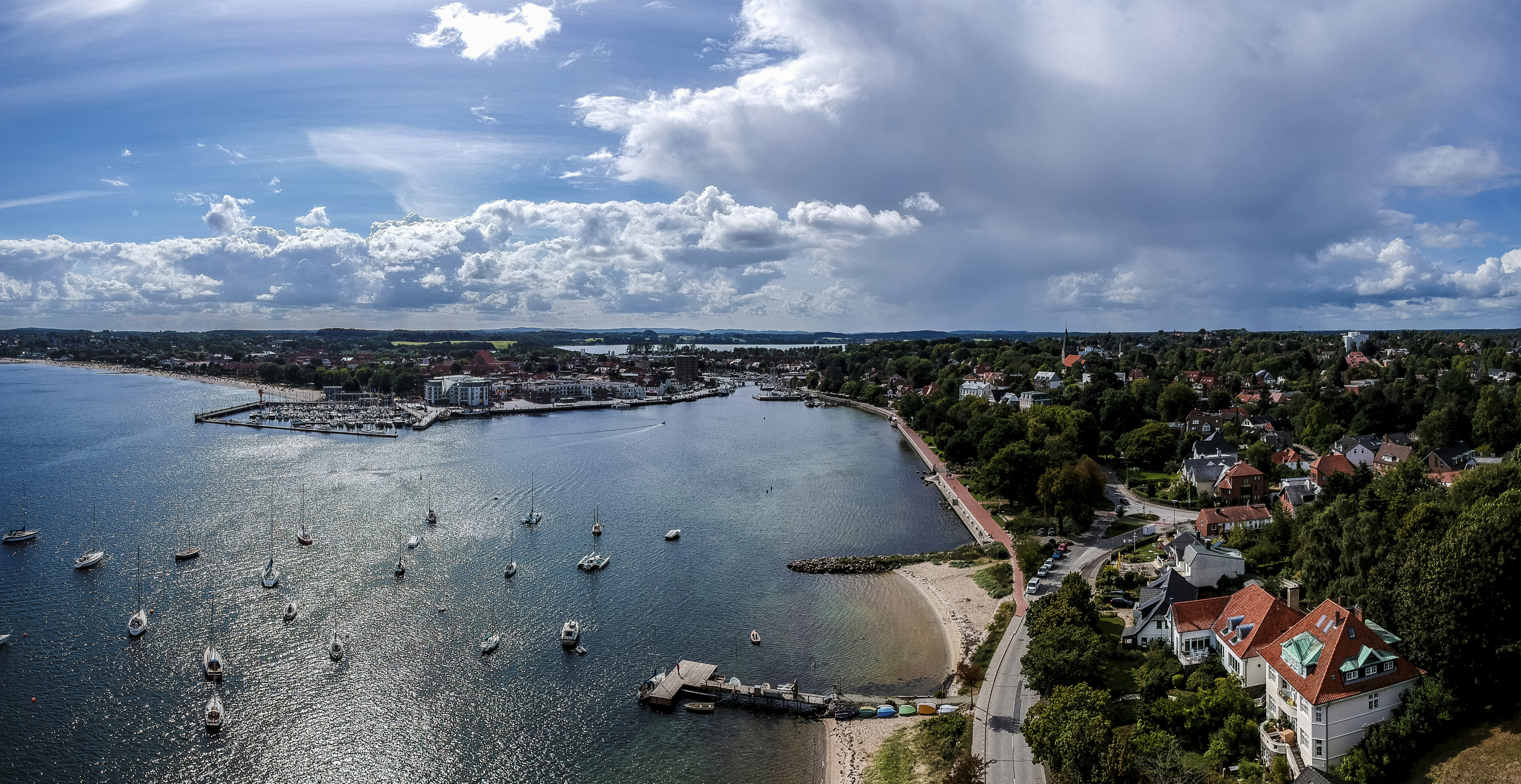 Luftansicht der Küste von Eckernförde, Deutschland