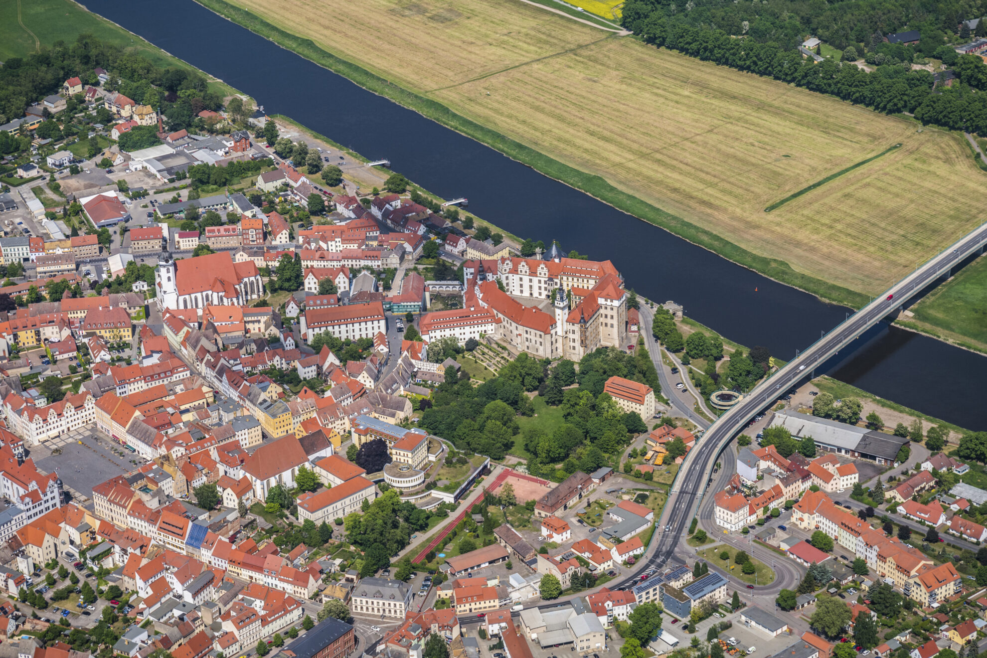 Luftaufnahme von Torgau, Deutschland