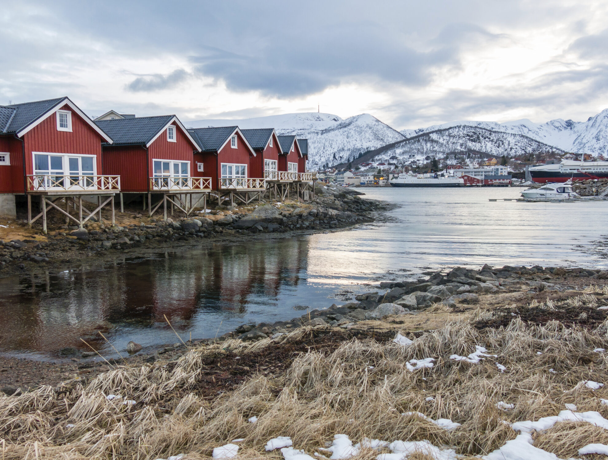 Rote Häuser in Norwegen