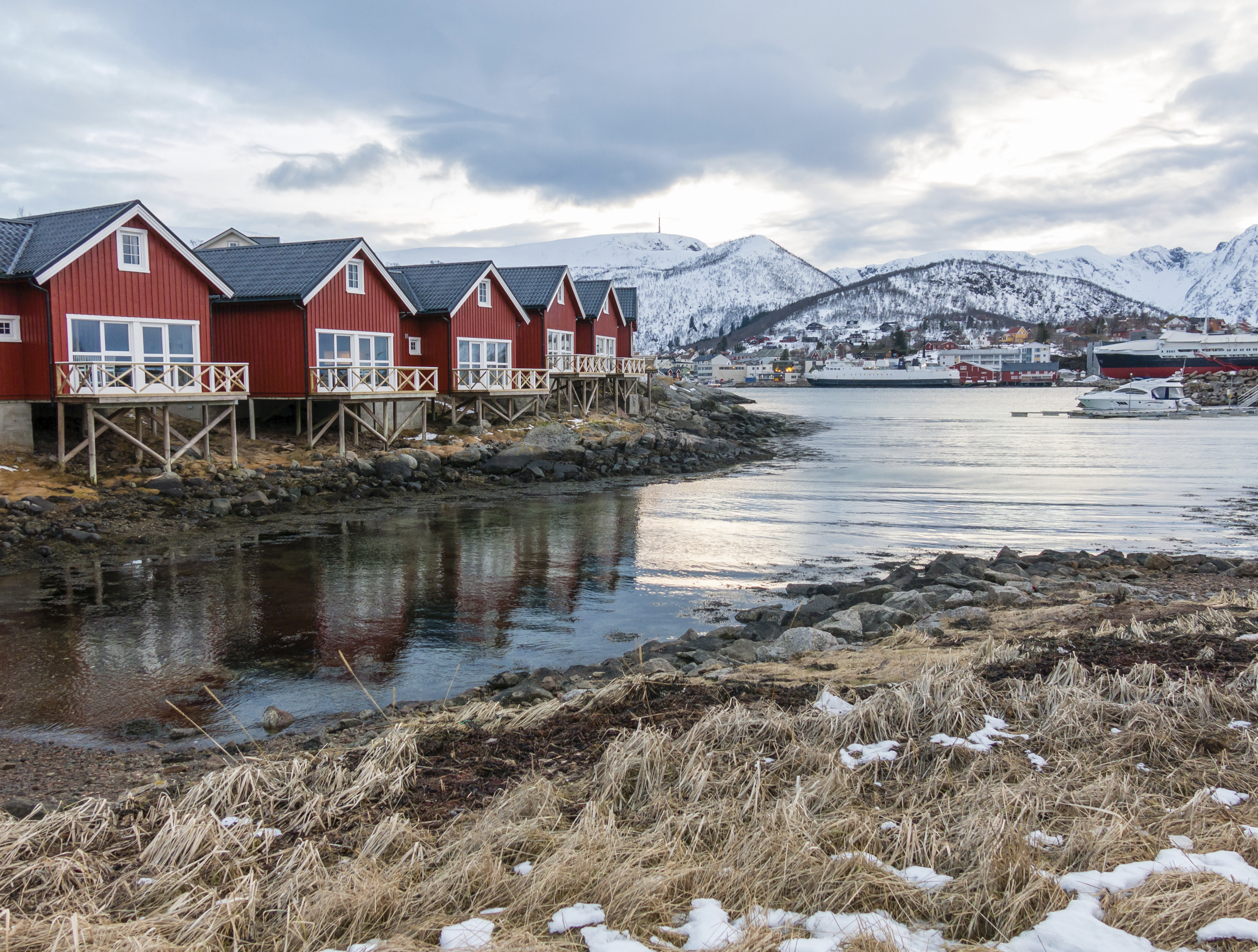 Rote Häuser in Norwegen