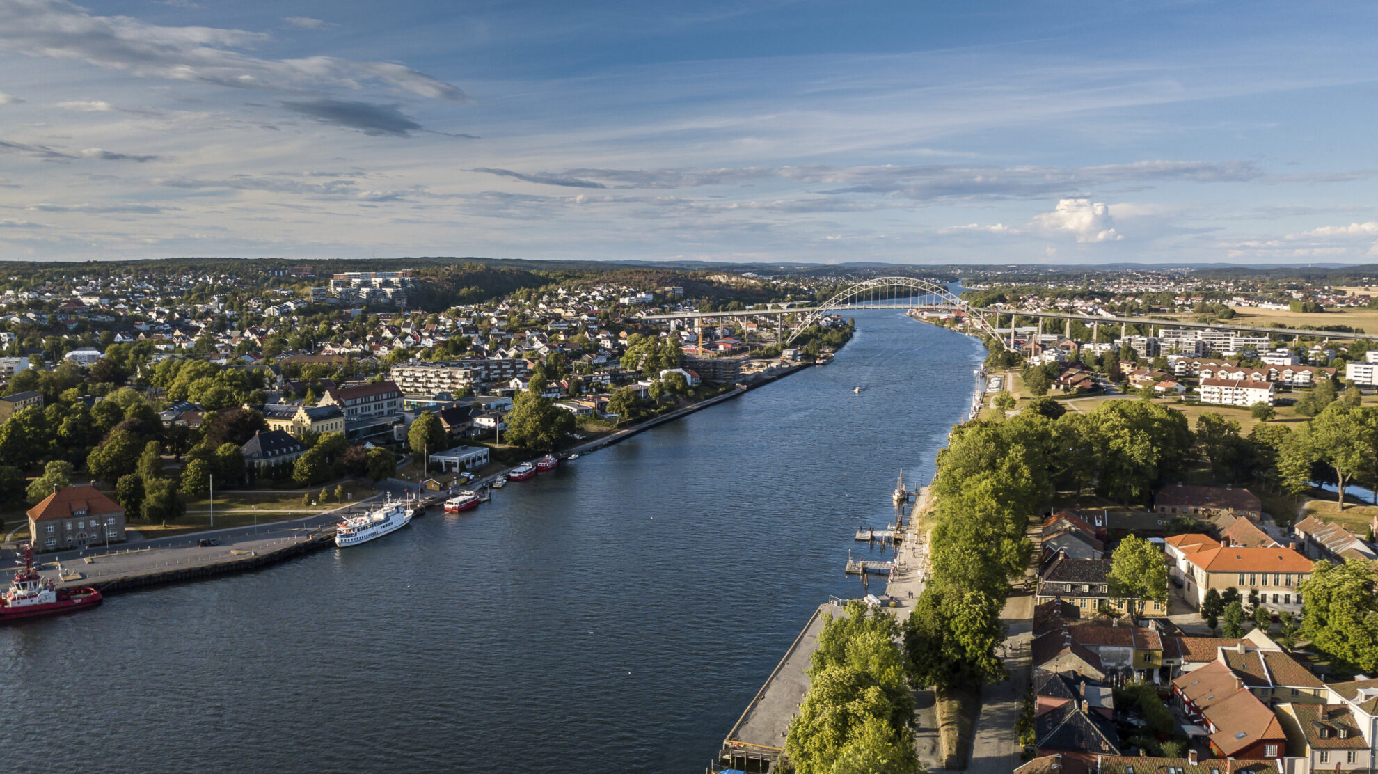 Fluss Glomma bei Frederikstad, Norwegen