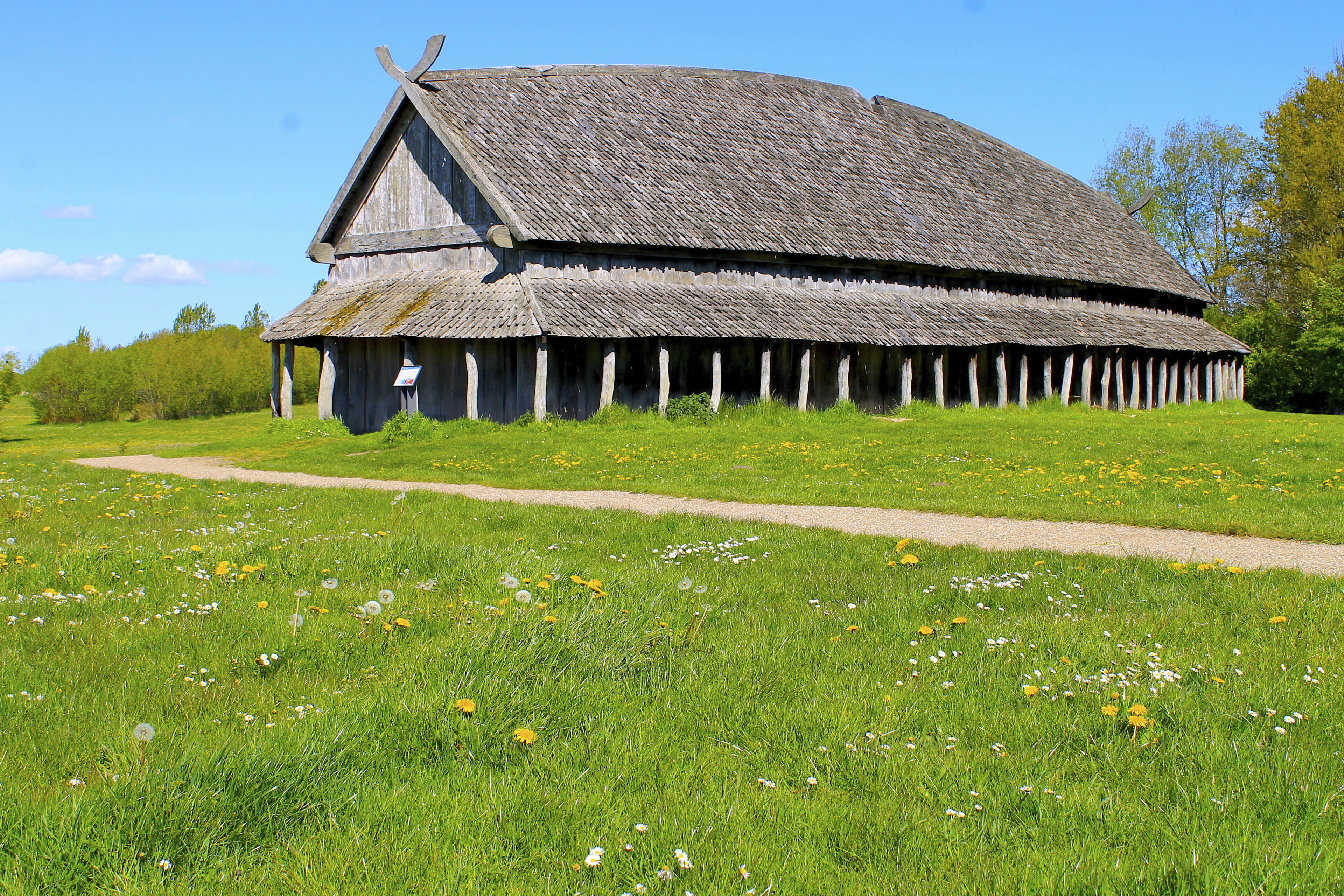 Vikinger Gebaeude in Trelleborg, Schweden