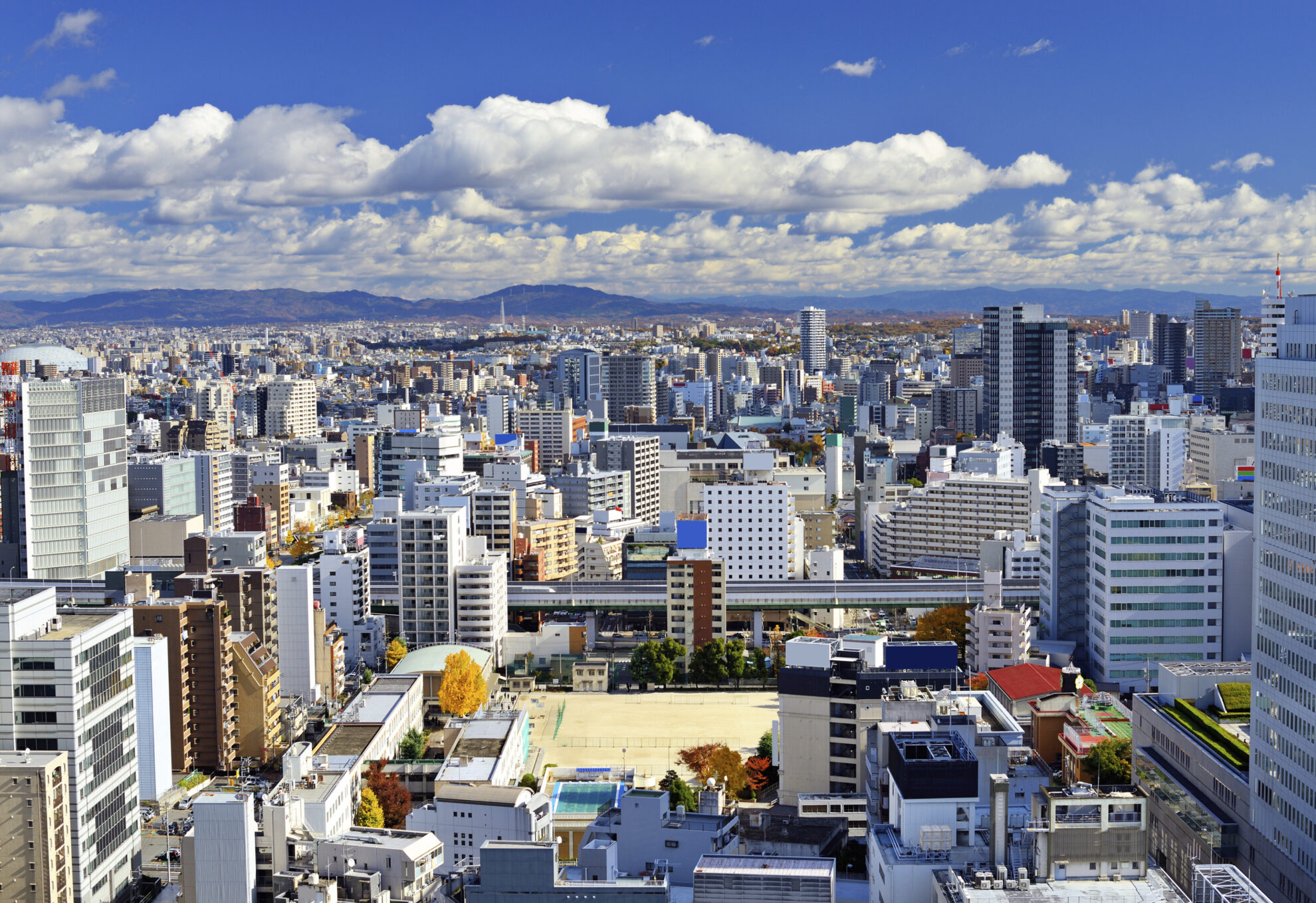 Panorama der Stadt Nagoya, Japan