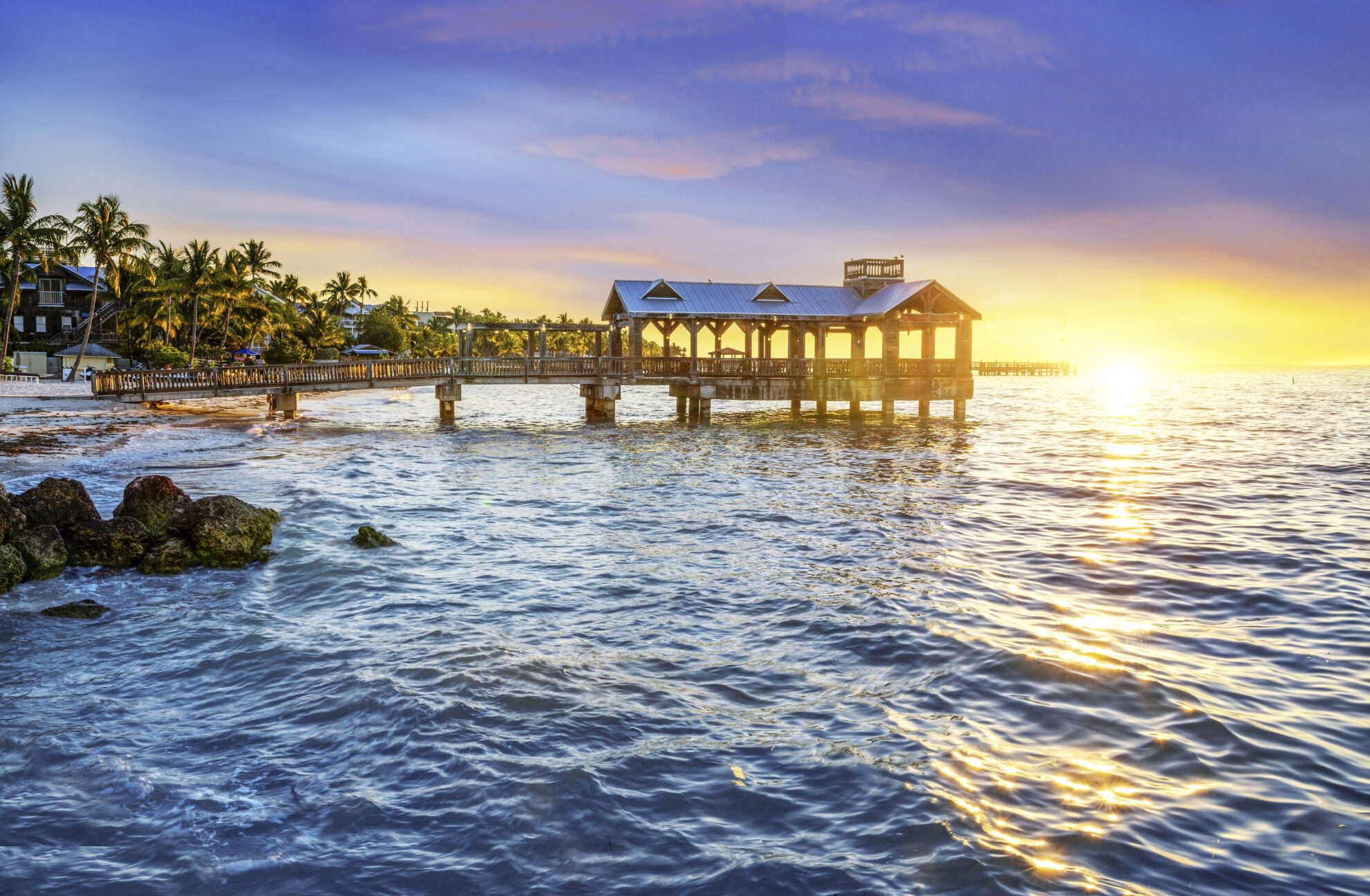 Wassersteg am Strand von Key West, USA