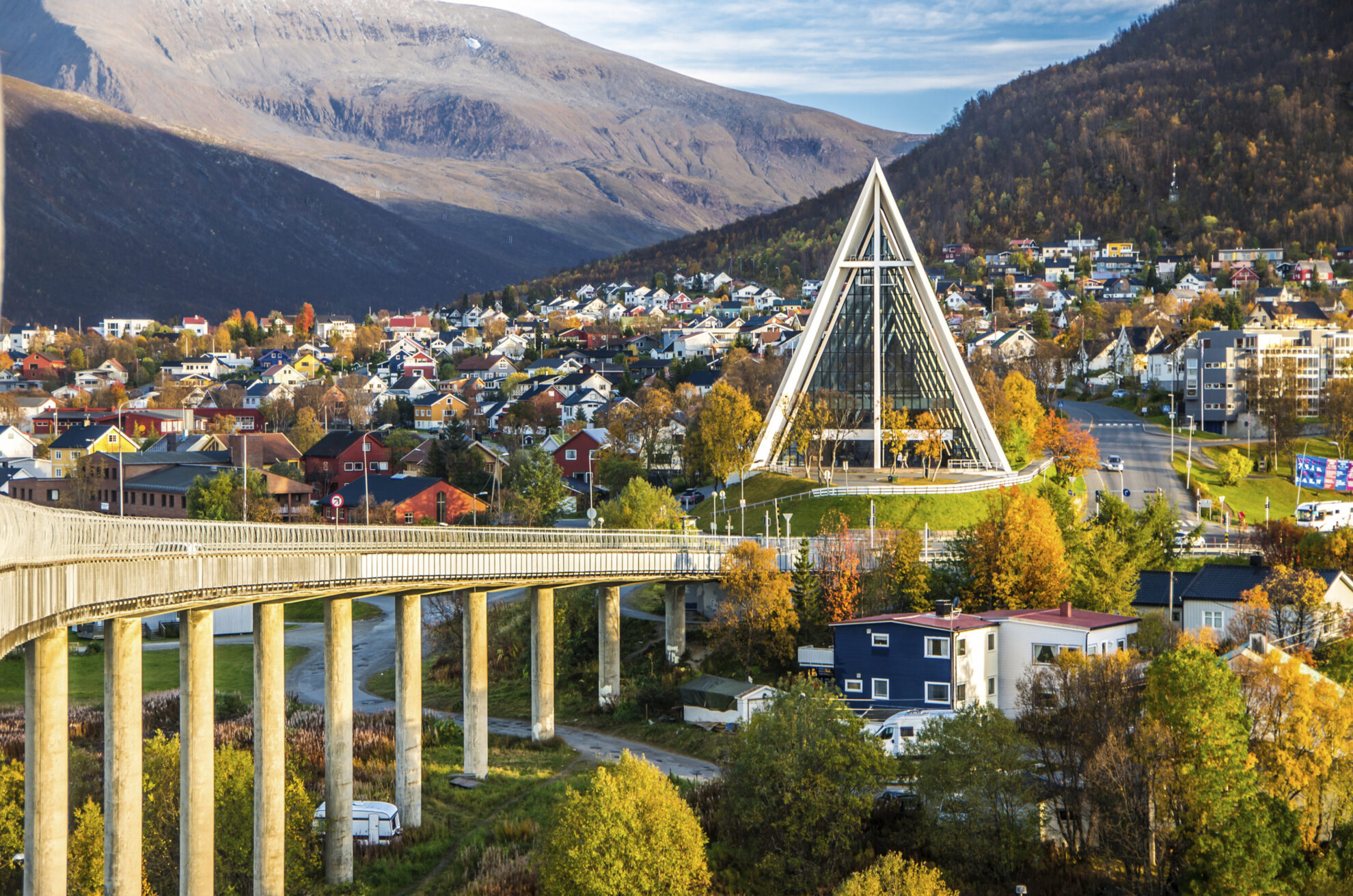 Brücke Tromsøbrua in Tromso, Norwegen