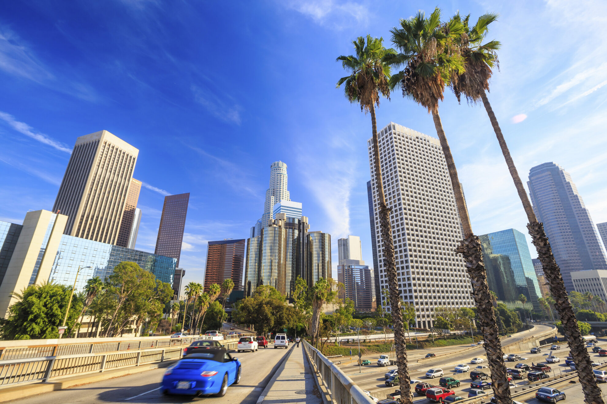 Skyline von Los Angeles Downtown, USA