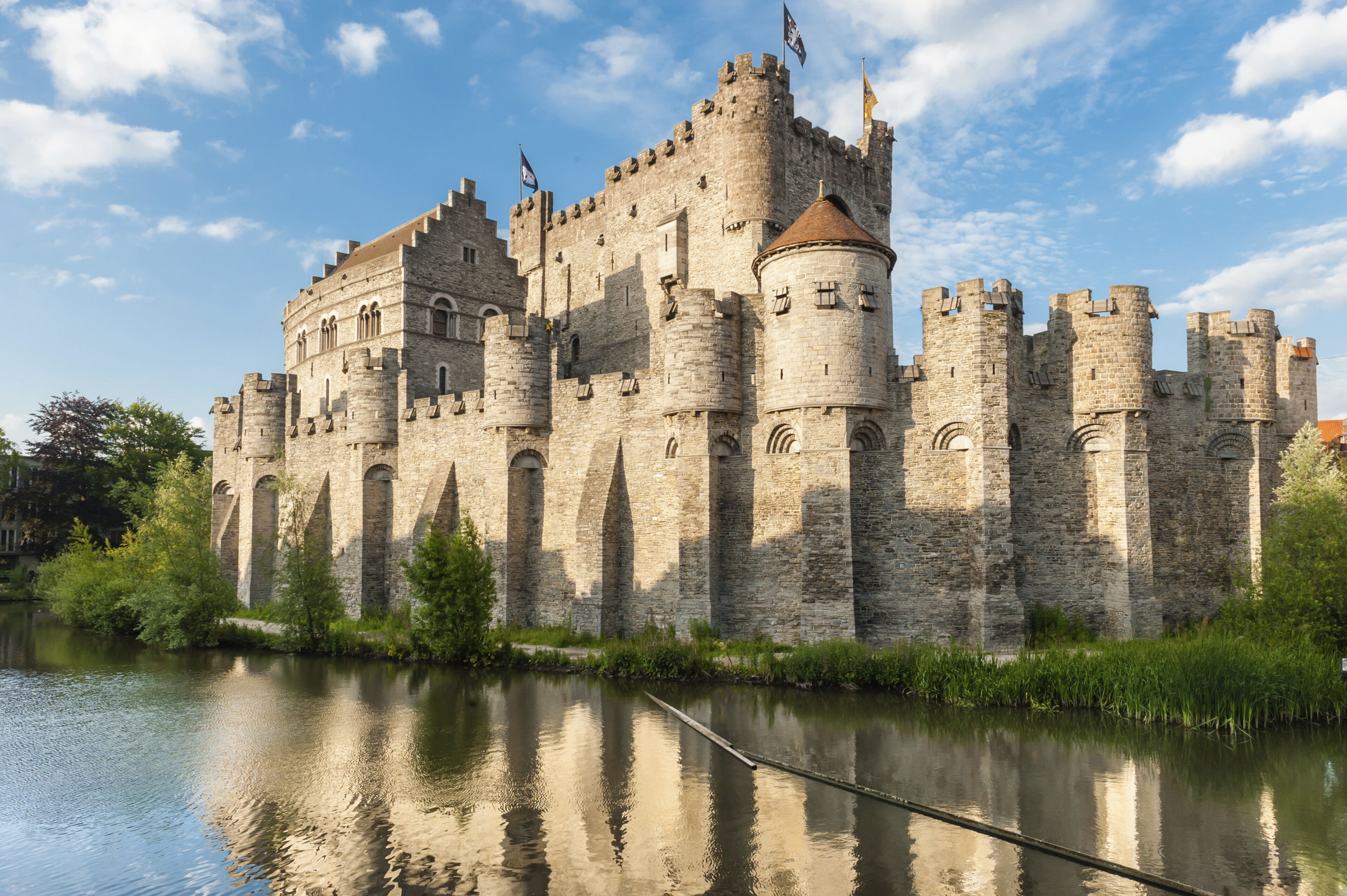 Burg Gravensteen in Gent ist die Burg der Grafen von Flandern, Belgien