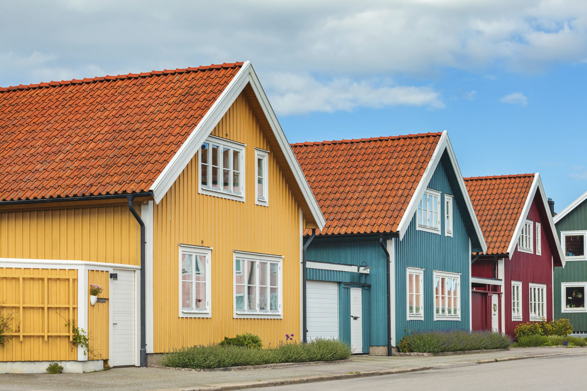 Bunte, schwedische Häuser