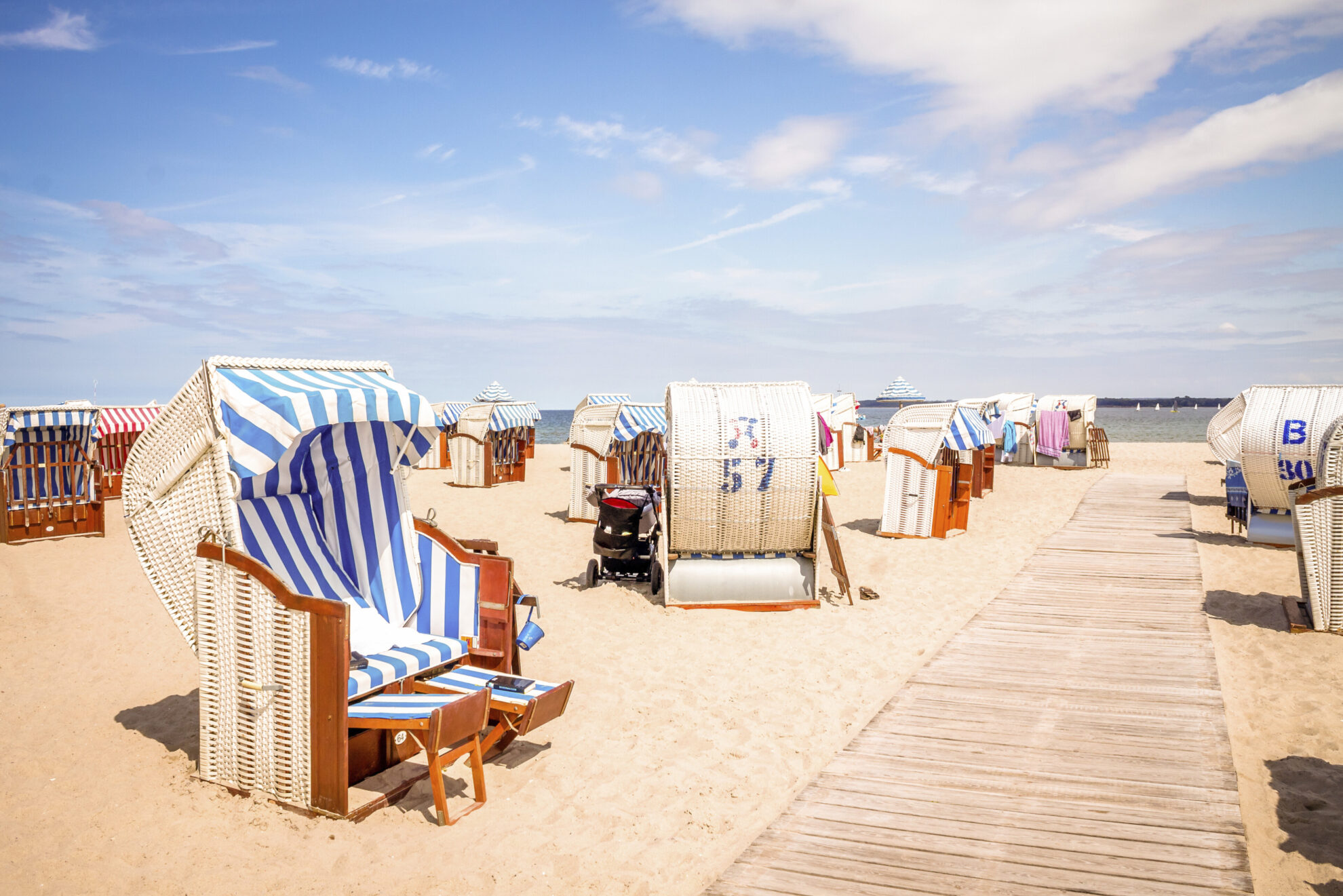 Strandkörbe in Travemünde, Deutschland
