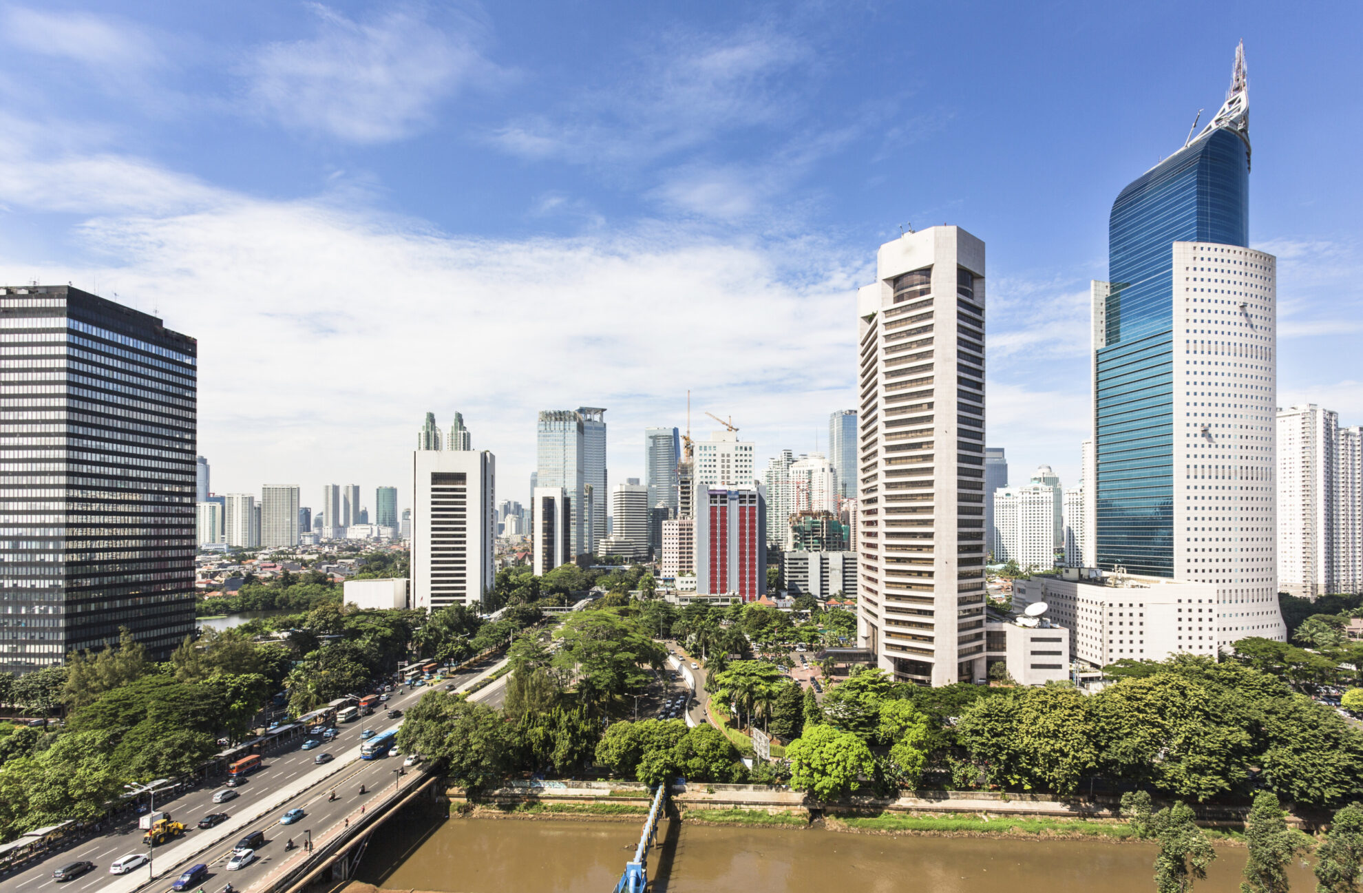 Finanzviertel in Jakarta, Indonesien