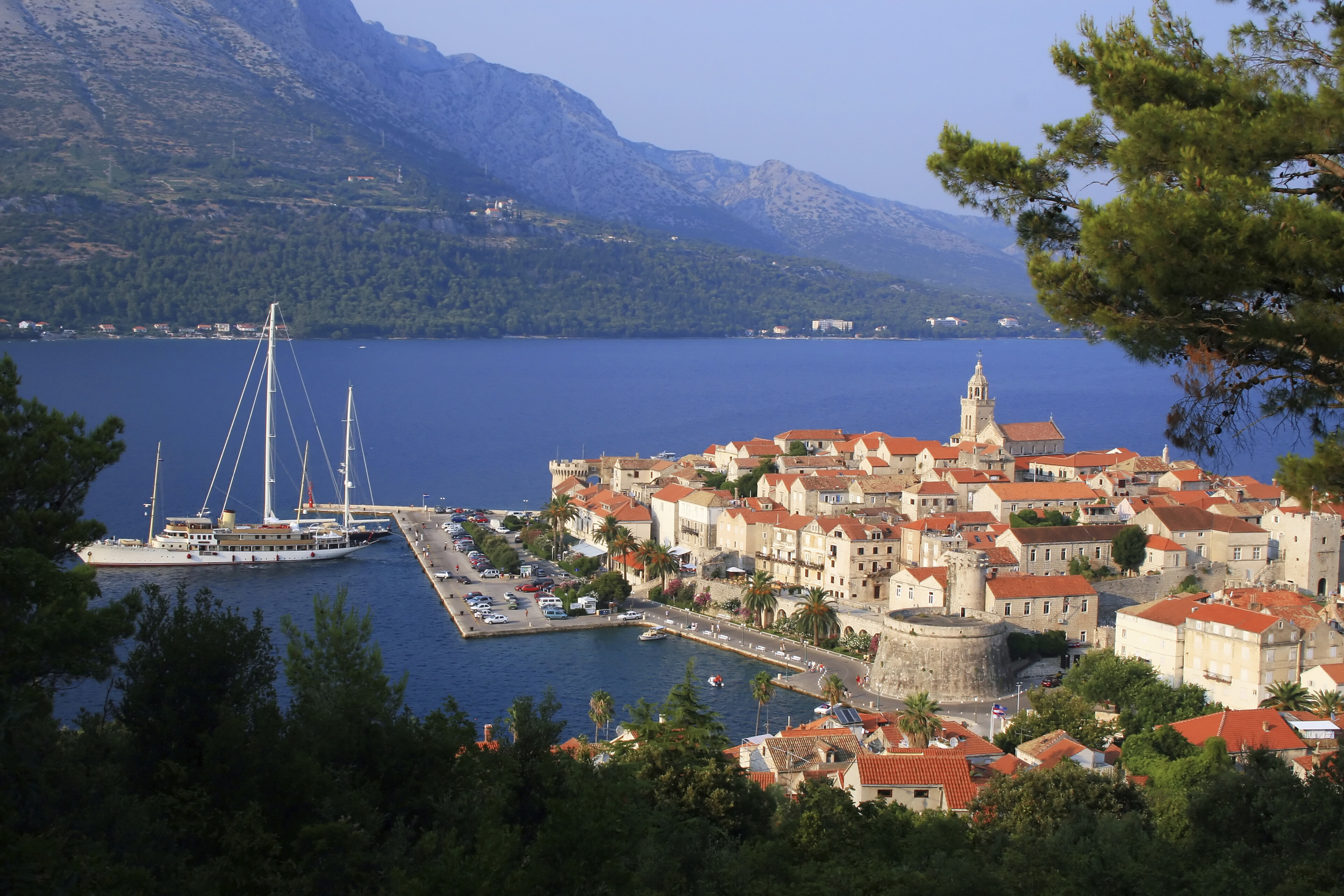 Panorama der Insel Korcula, Kroatien