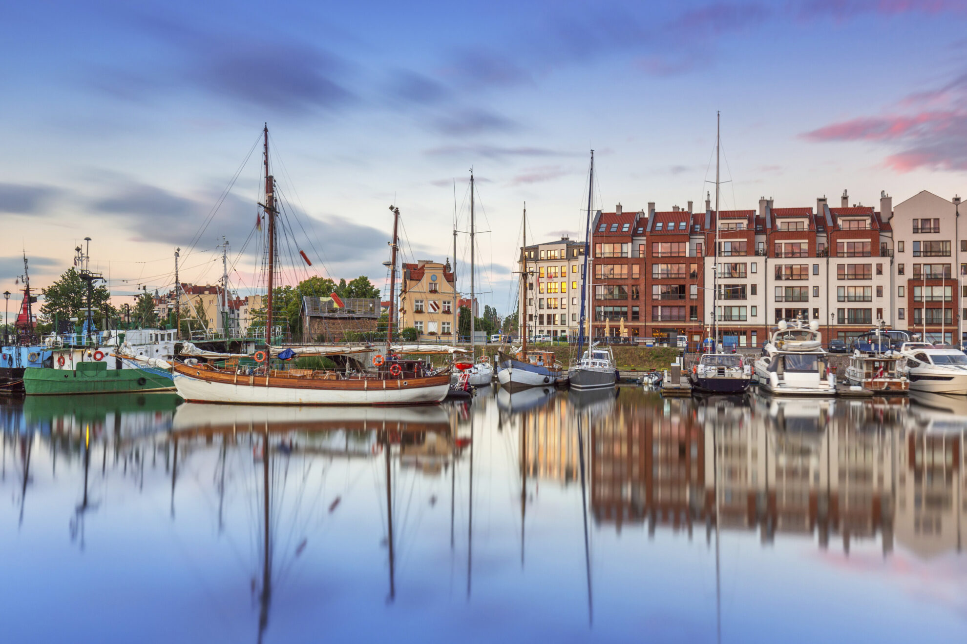 Motlawa Fluss in Gdansk, Polen