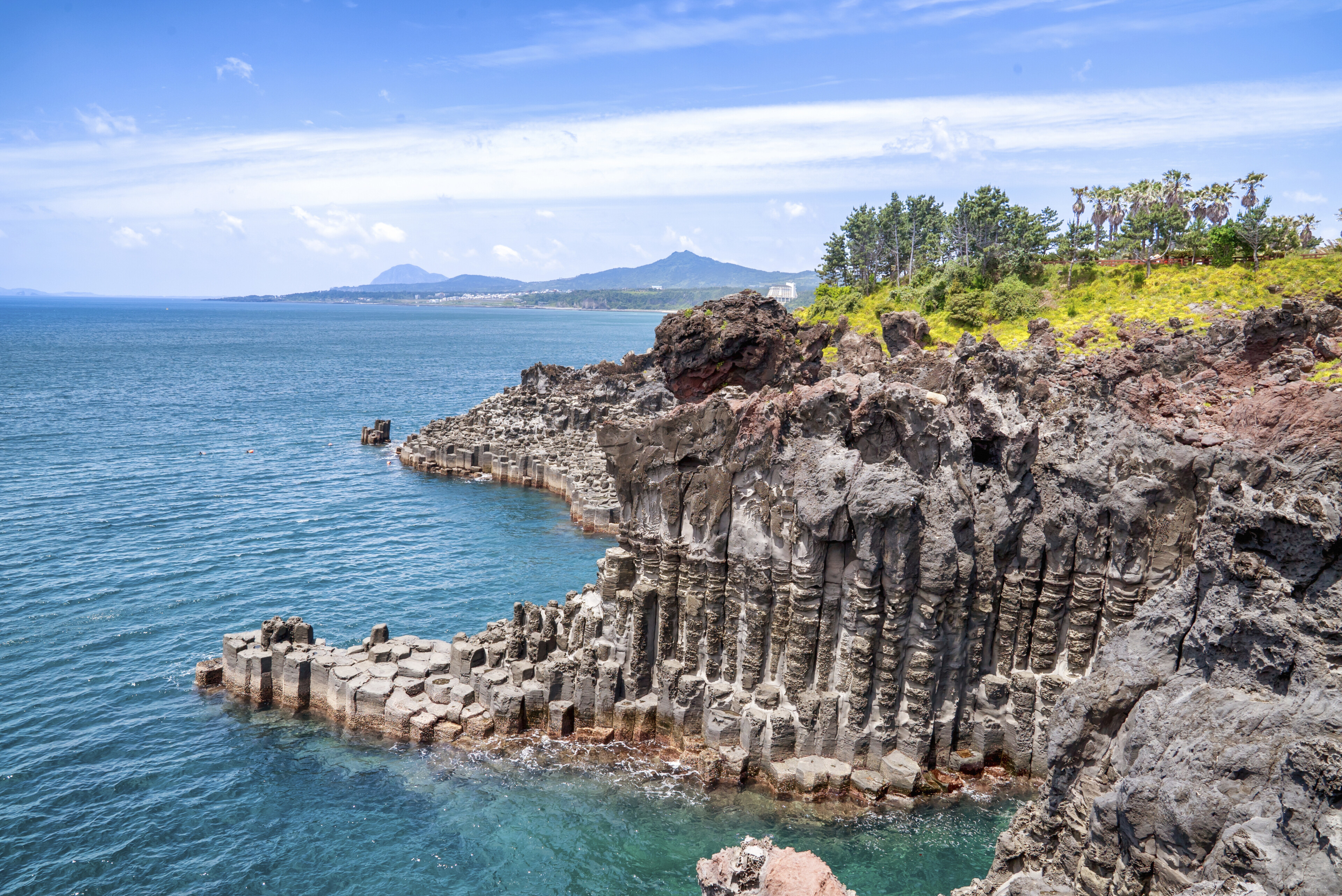 Küste von der südkoreanischen Insel Jeju, Südkorea