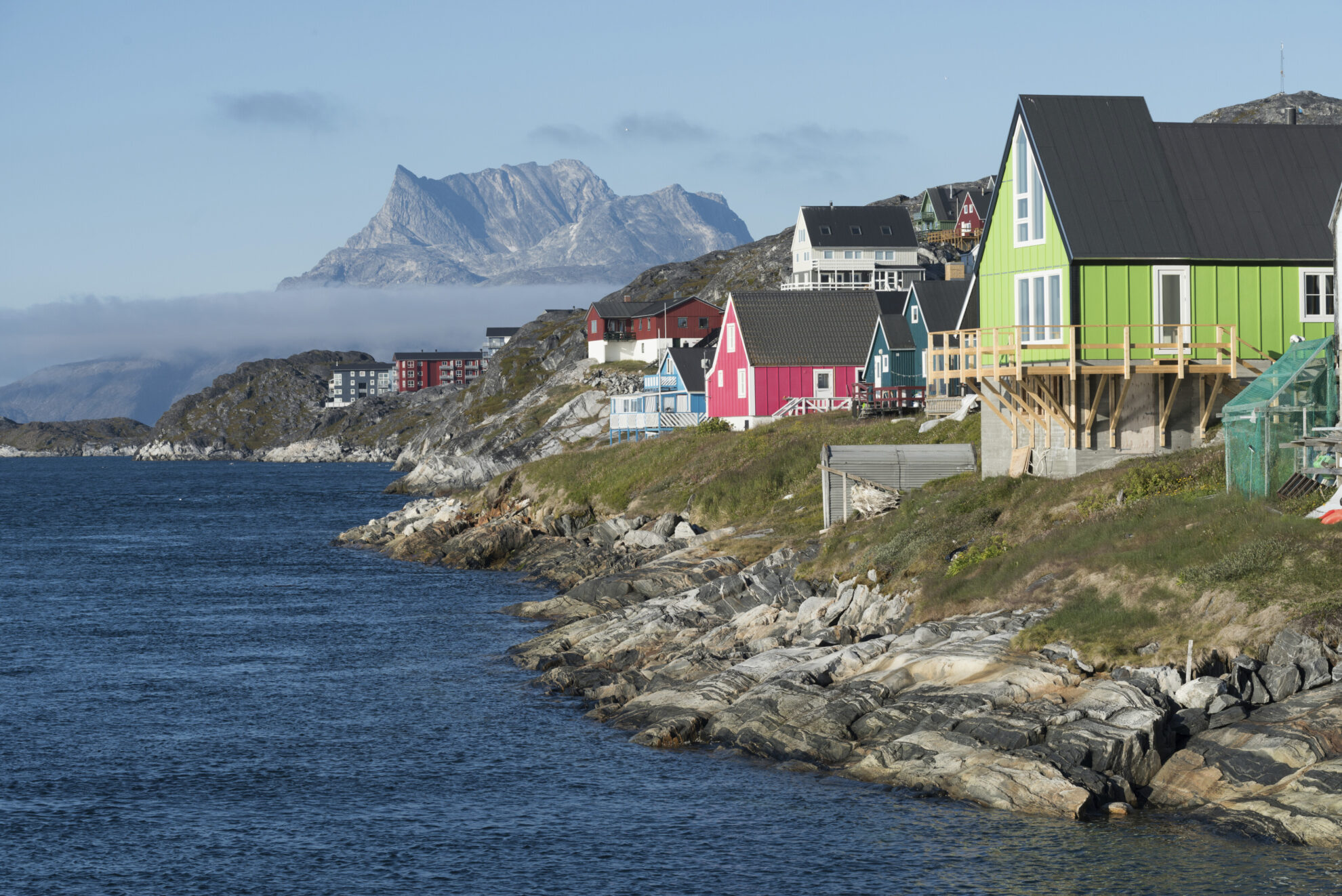 Bunte Haeuser in Nuuk, Groenland