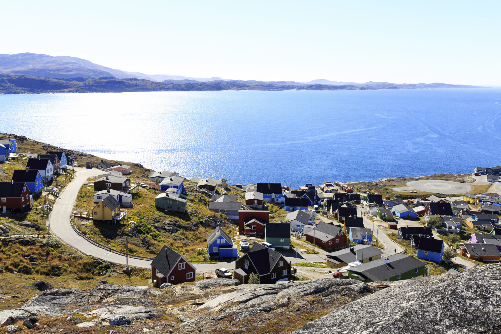 Panoramaaufnahme von Qaqortoq, Grönland