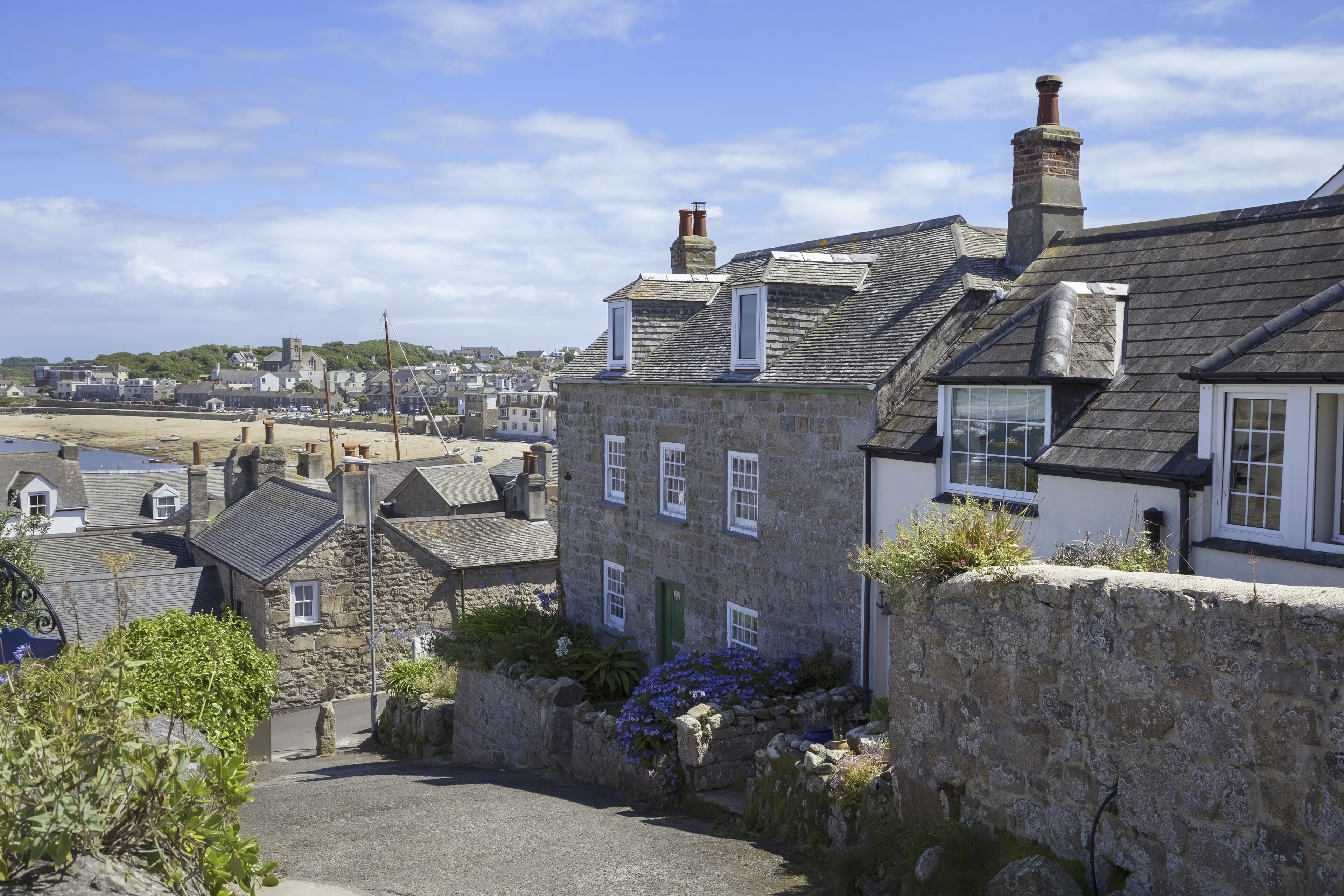 Hugh Town auf St. Mary's, Scilly Inseln, England