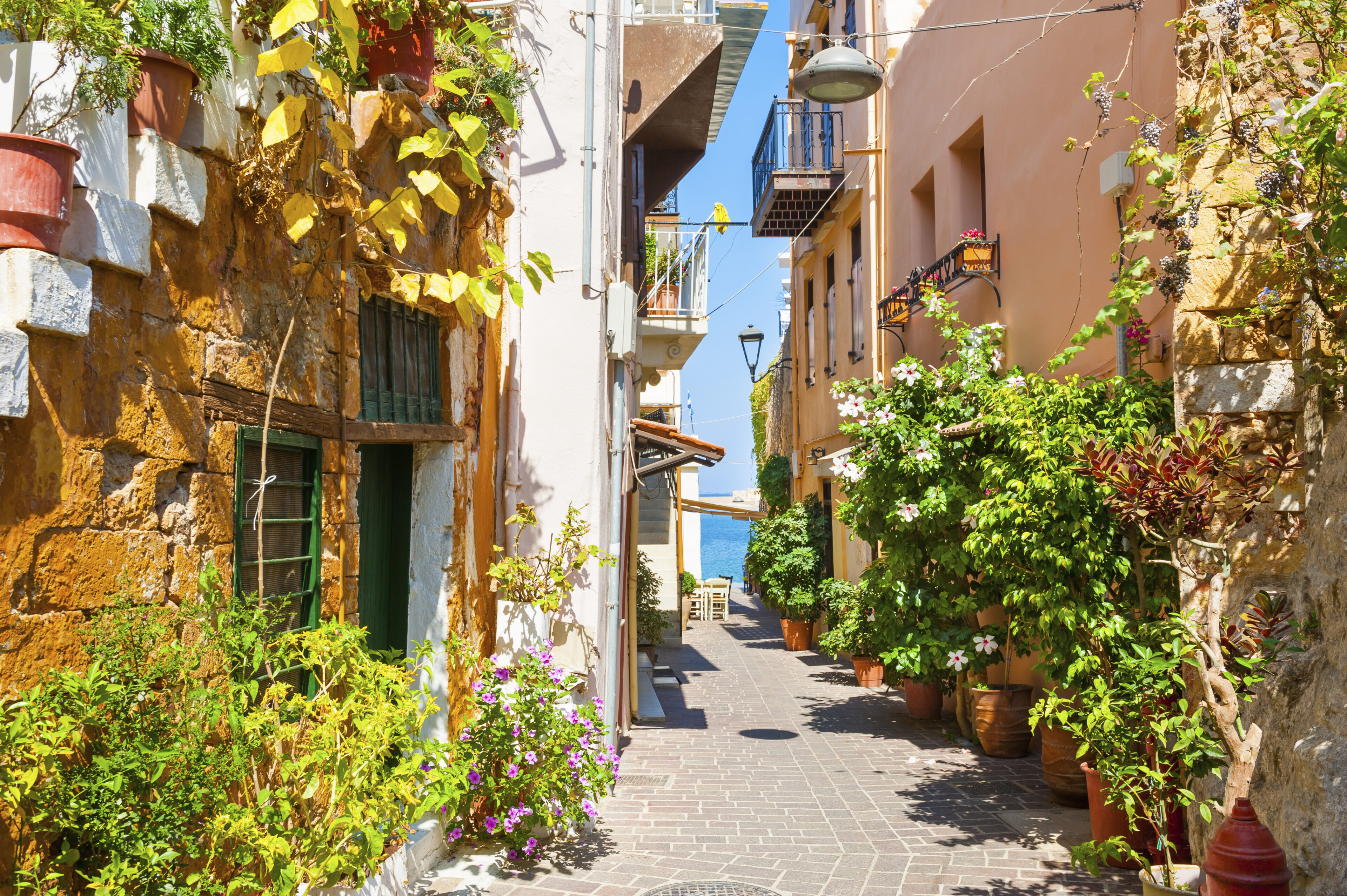 Kleine Gassen in Chania auf Kreta, Griechenland