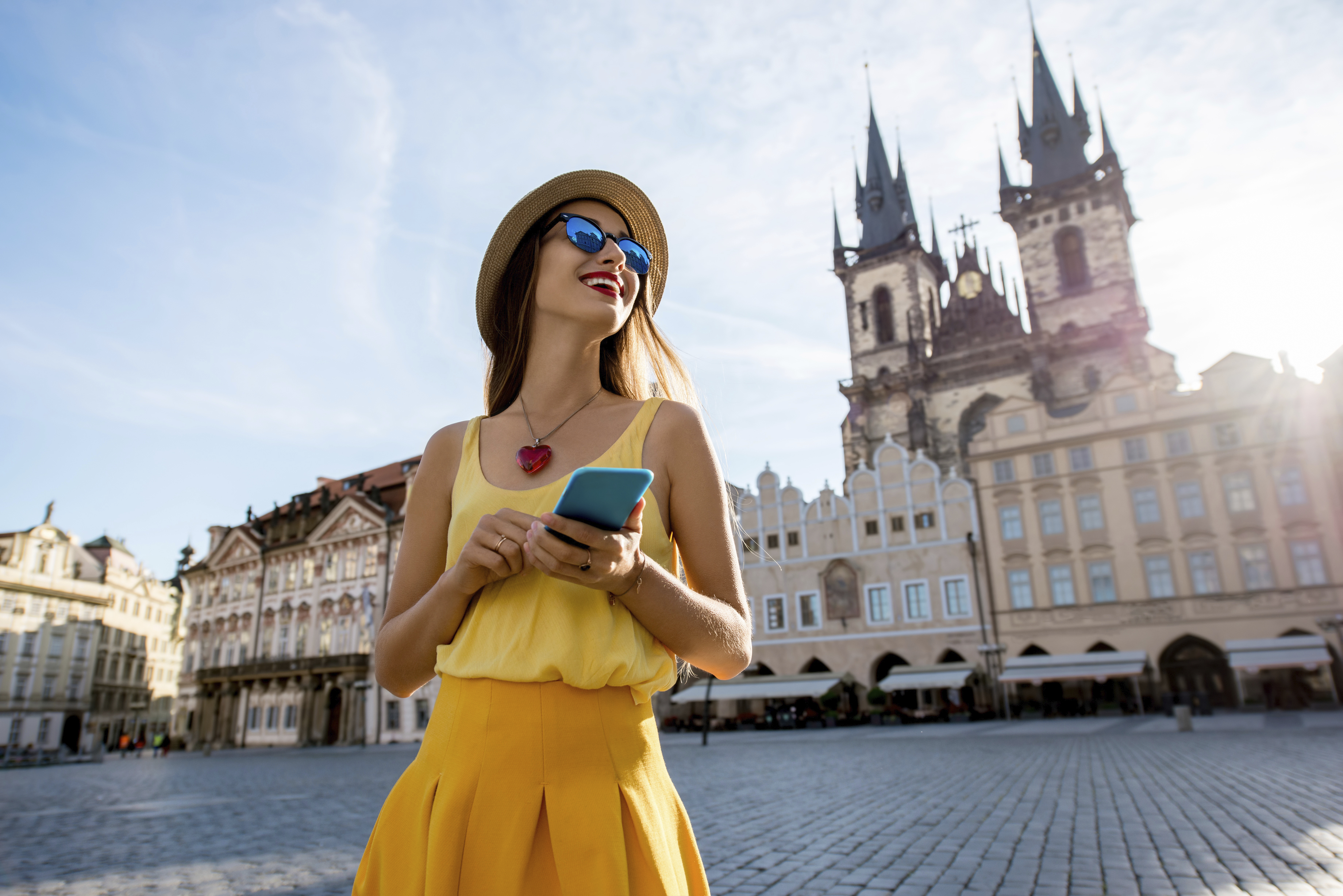 Touristin in Prag, Tschechien