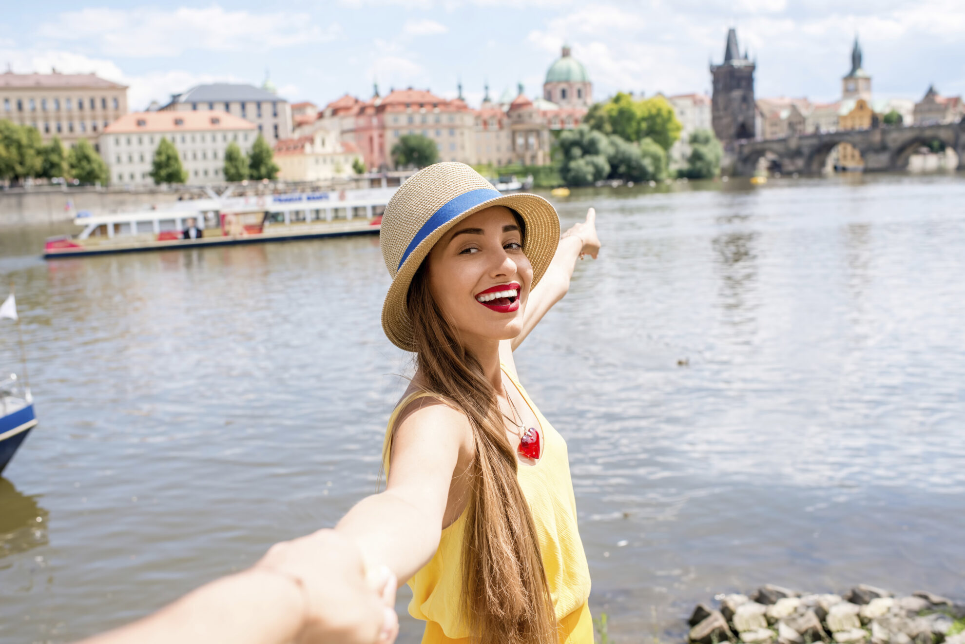 Touristin in Prag, Tschechien