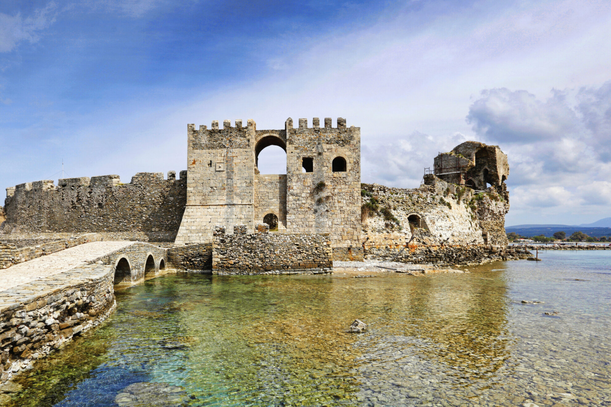 Mehtoni Festung am Meer in Pylos, Griechendland