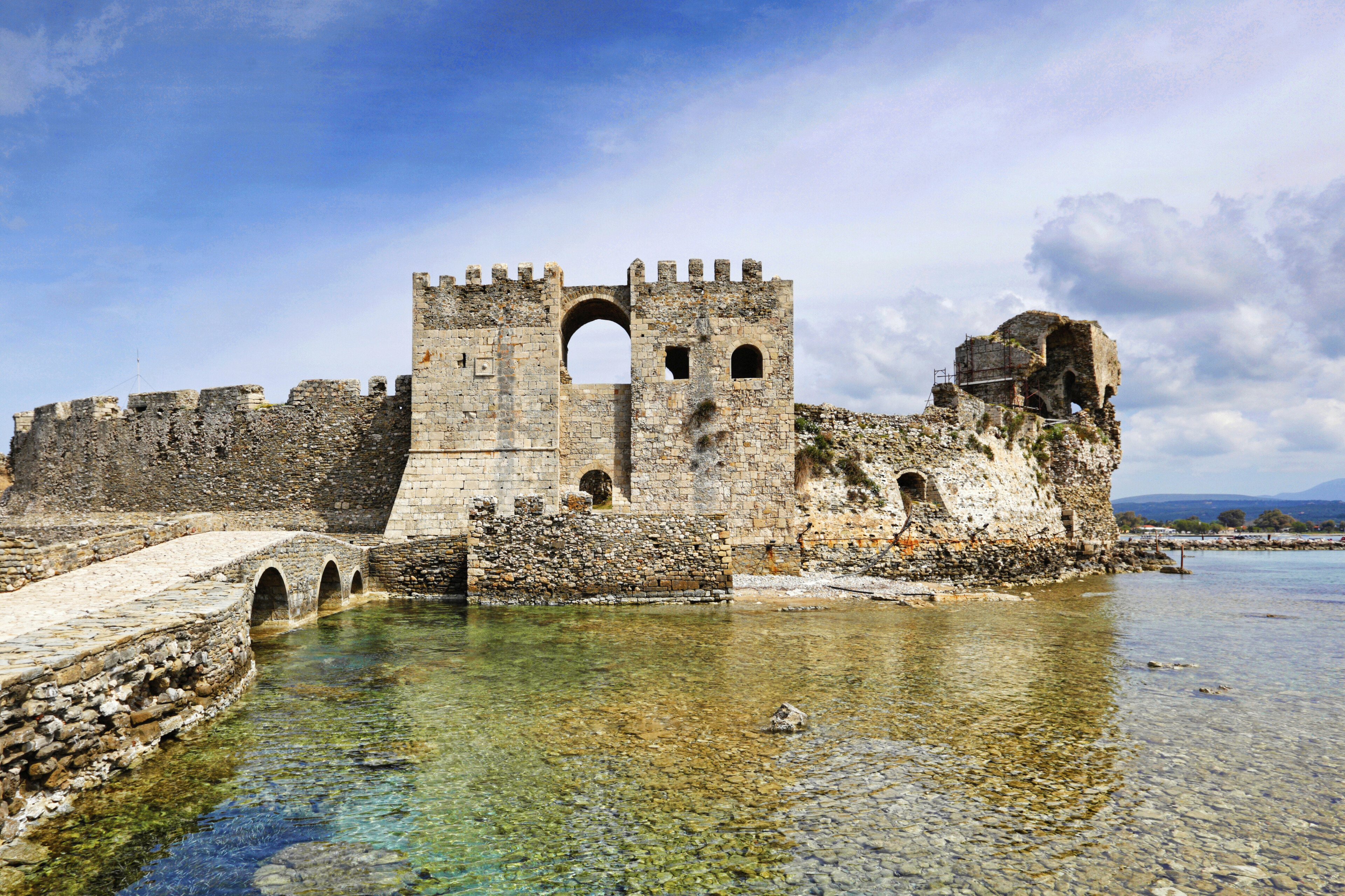Mehtoni Festung am Meer in Pylos, Griechendland