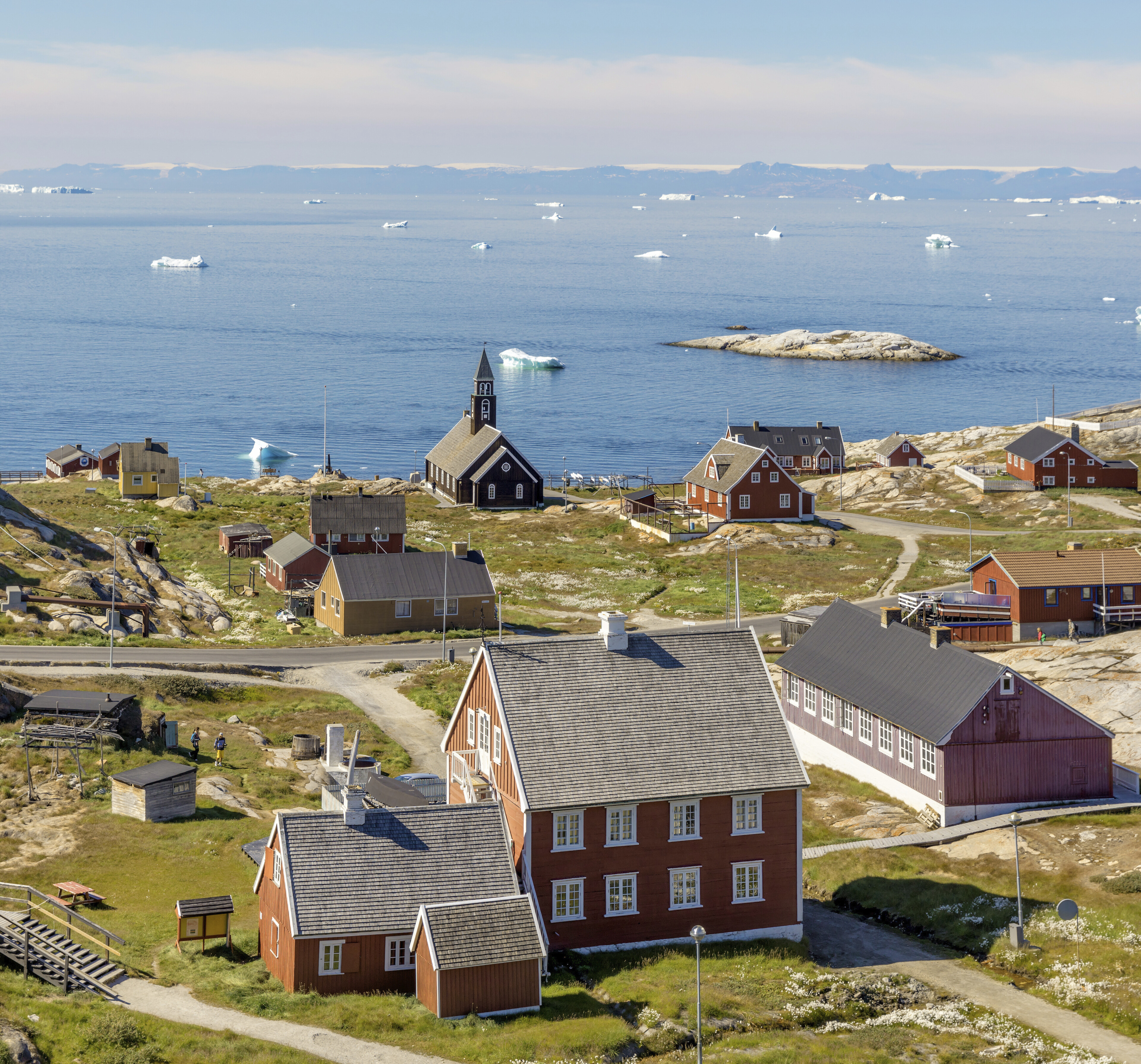 Haeuser auf Ilulissat, Groenland