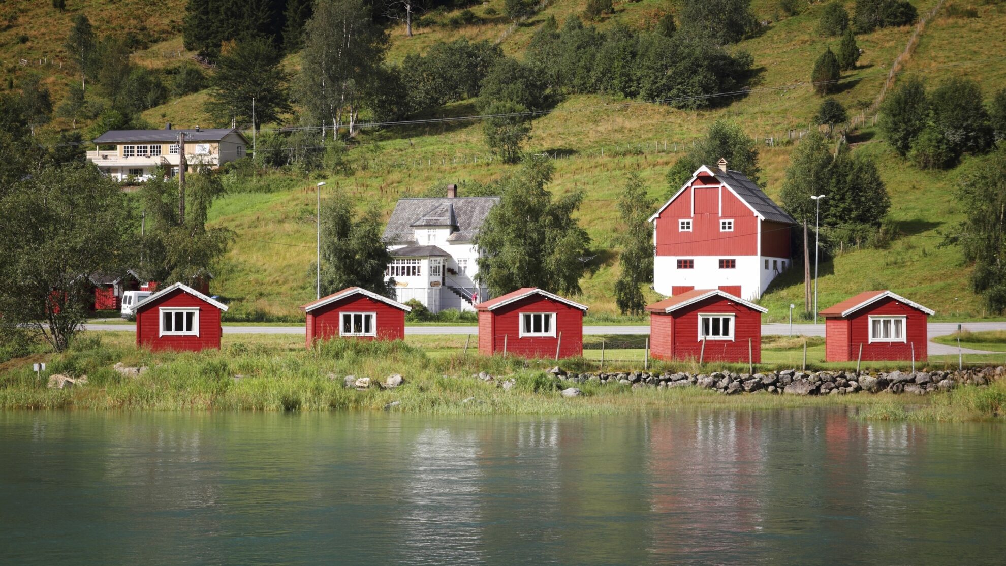 Kleine Häuser in Søgne, Norwegen