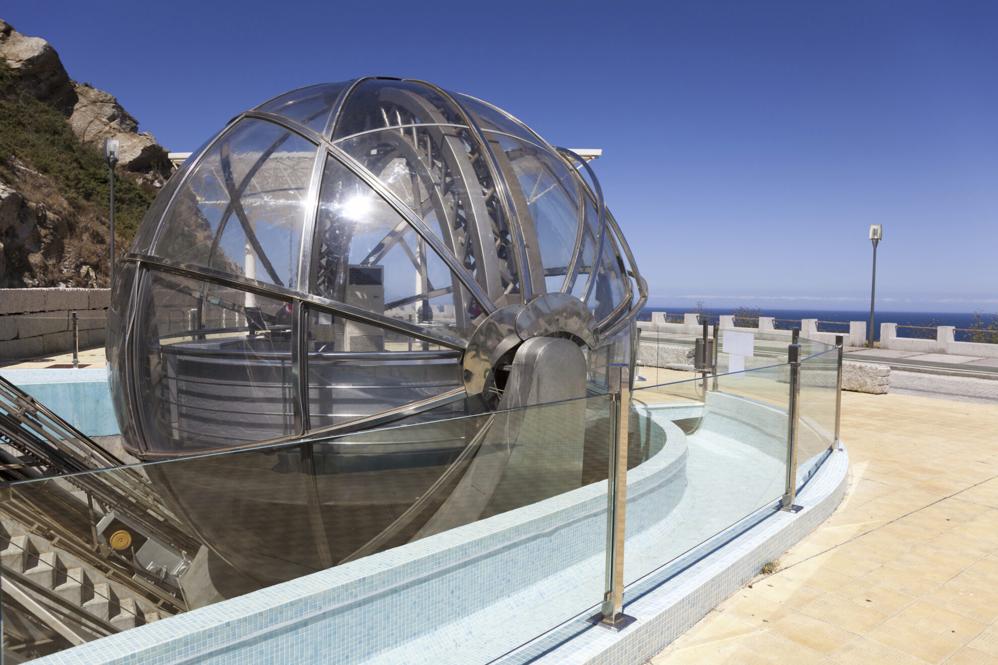 Panoramafahrstuhl auf Monte de San Pedro bei La Coruña in Spanien