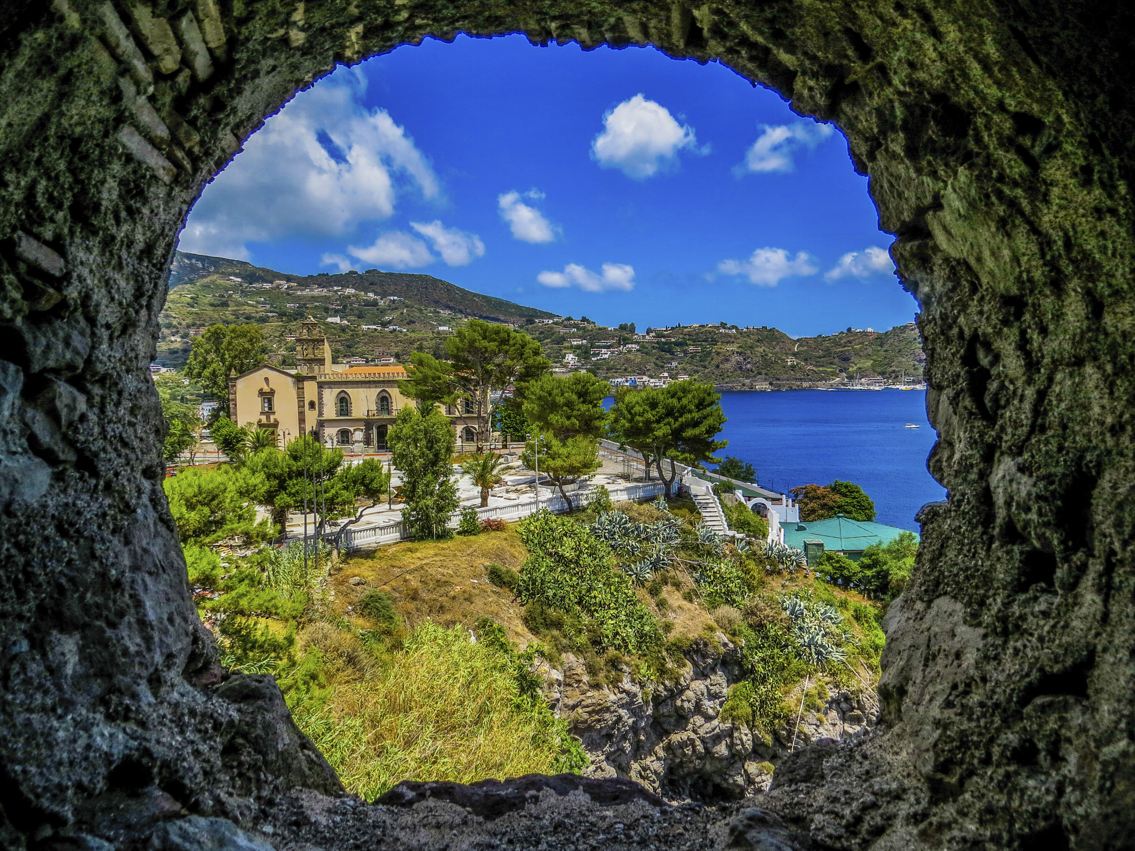 Aussicht auf Lipari, Italien