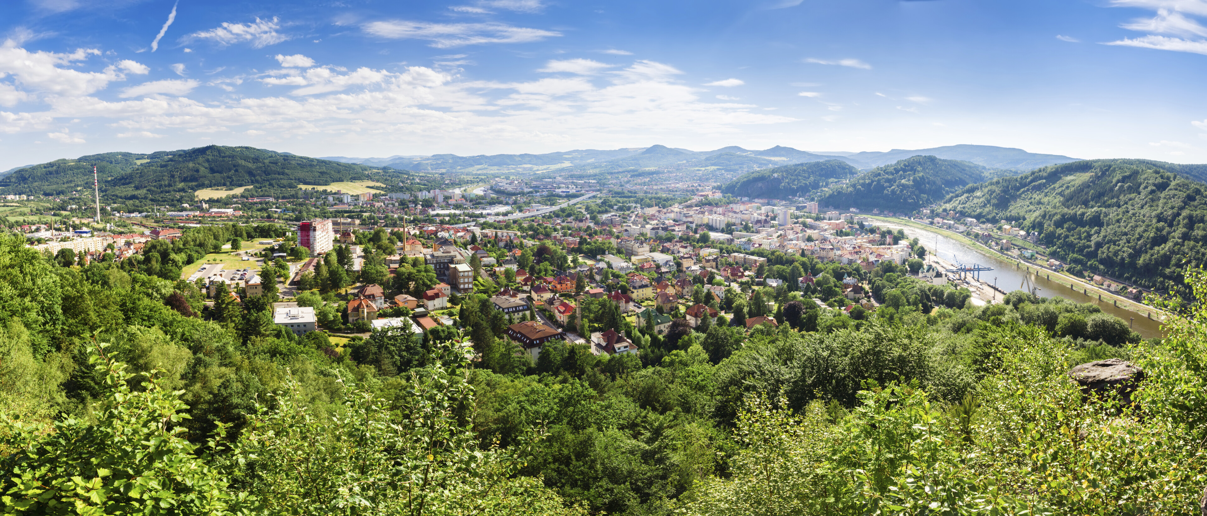 Luftansicht von Tetschen, Tschechien