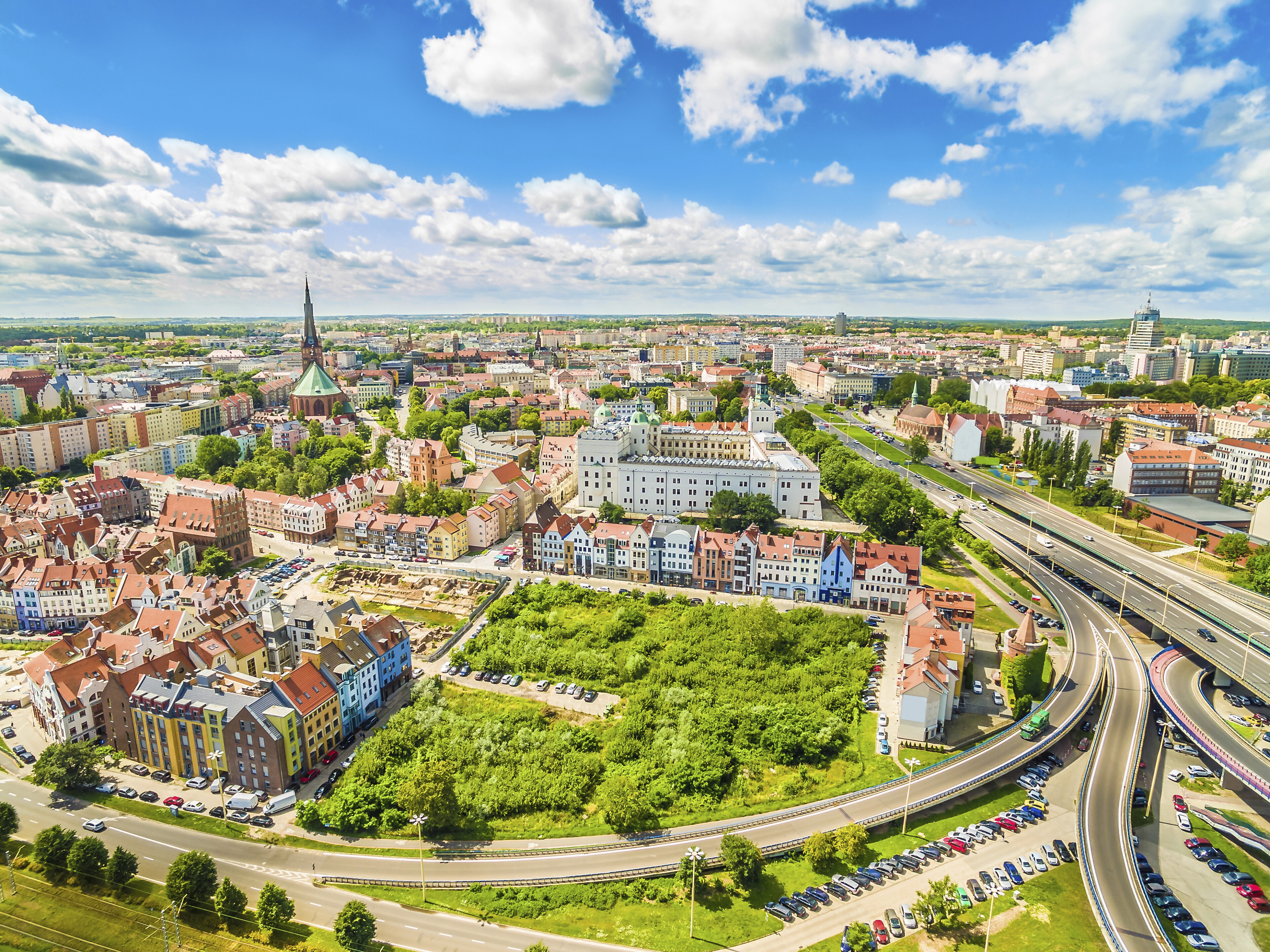 Luftaufnahme von Stettin, Polen