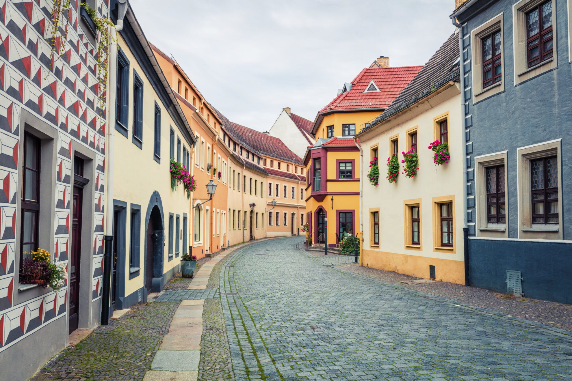 Gasse in Torgau, Deutschland