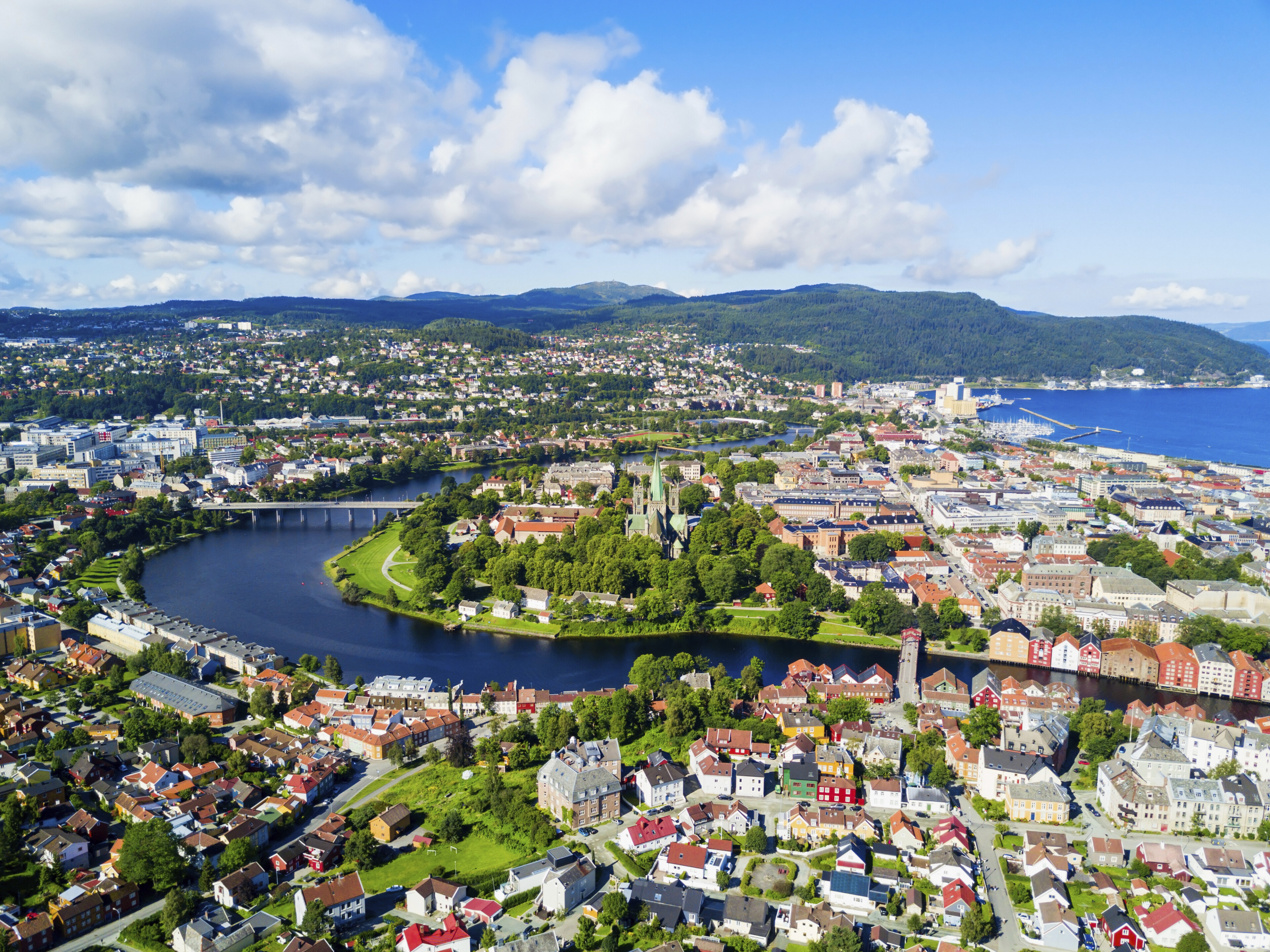 Panoramaaufnahme von Trondheim, Norwegen