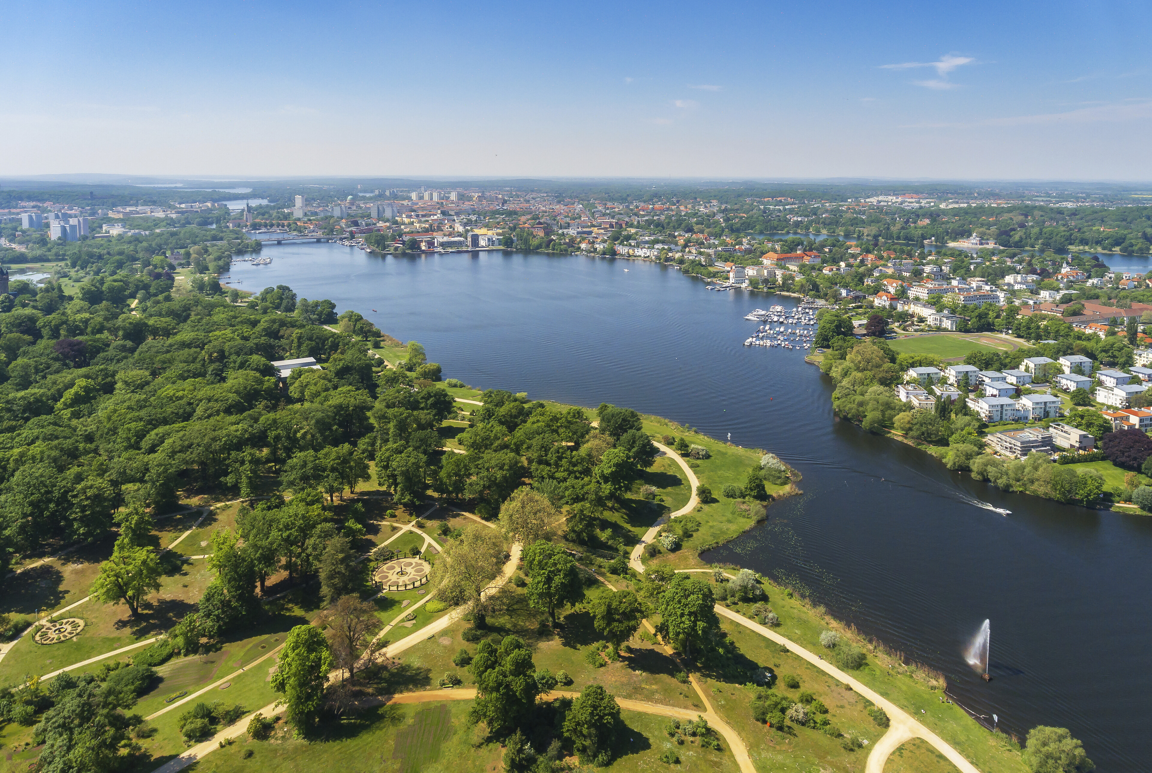 Panorama der Spree in Potsdam, Deutschland