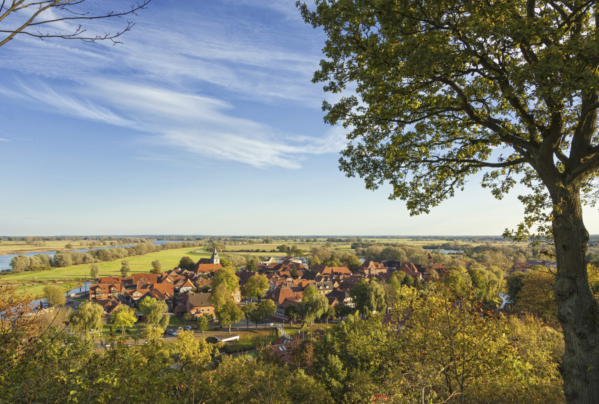Luftansicht von Hitzacker, Deutschland