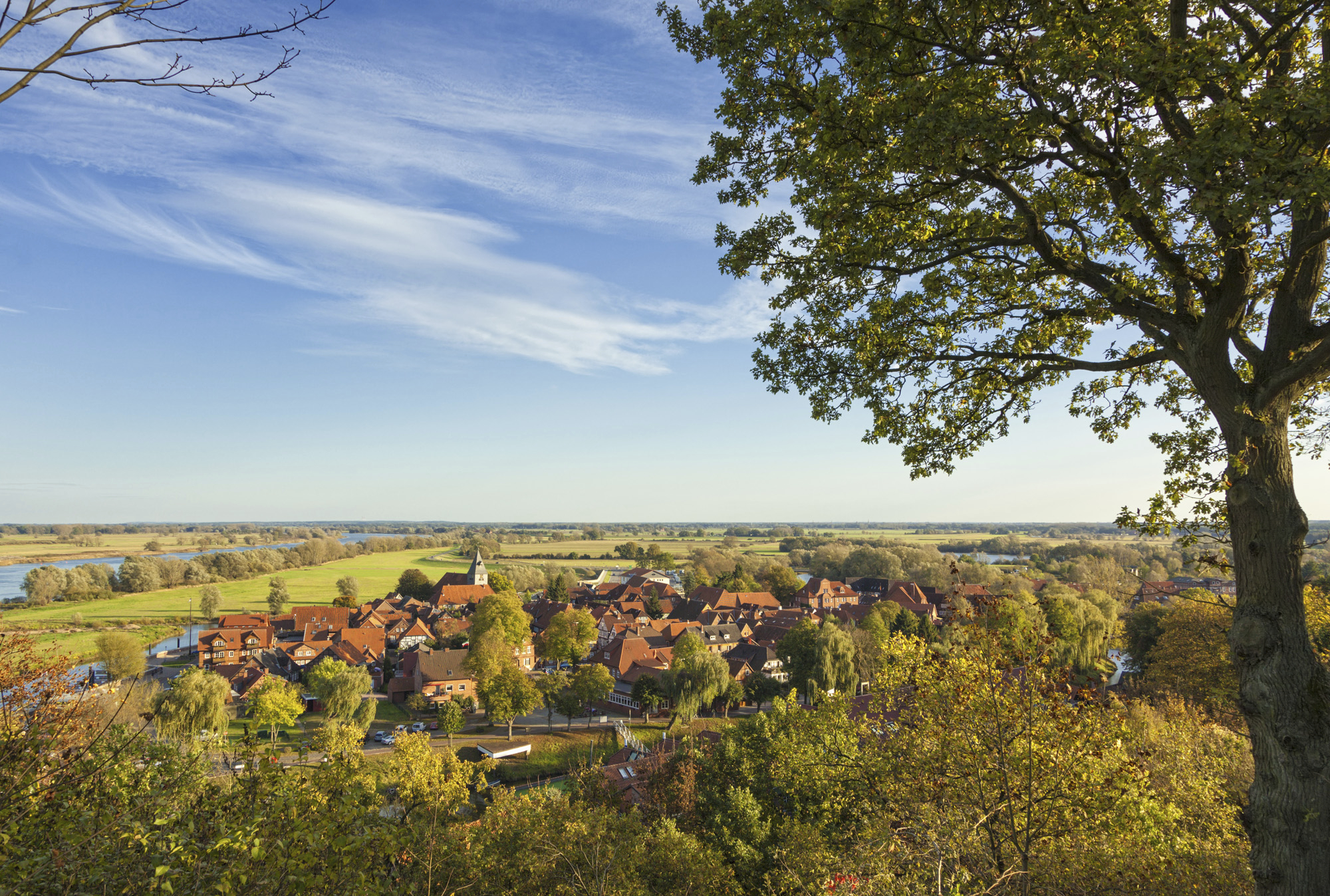Luftansicht von Hitzacker, Deutschland